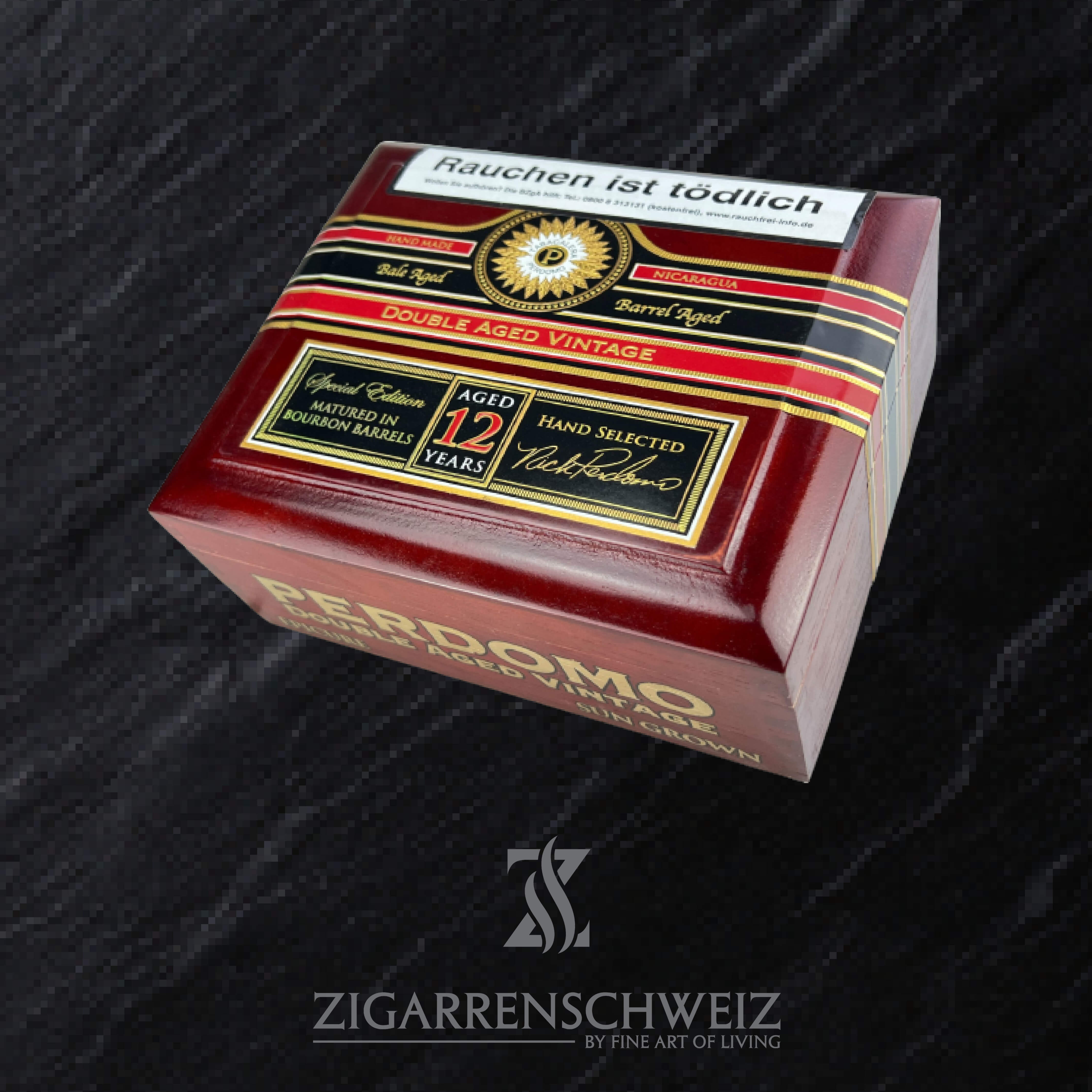 Perdomo Double Aged 12 Years Sun Grown Epicure Zigarren Kiste geschlossen