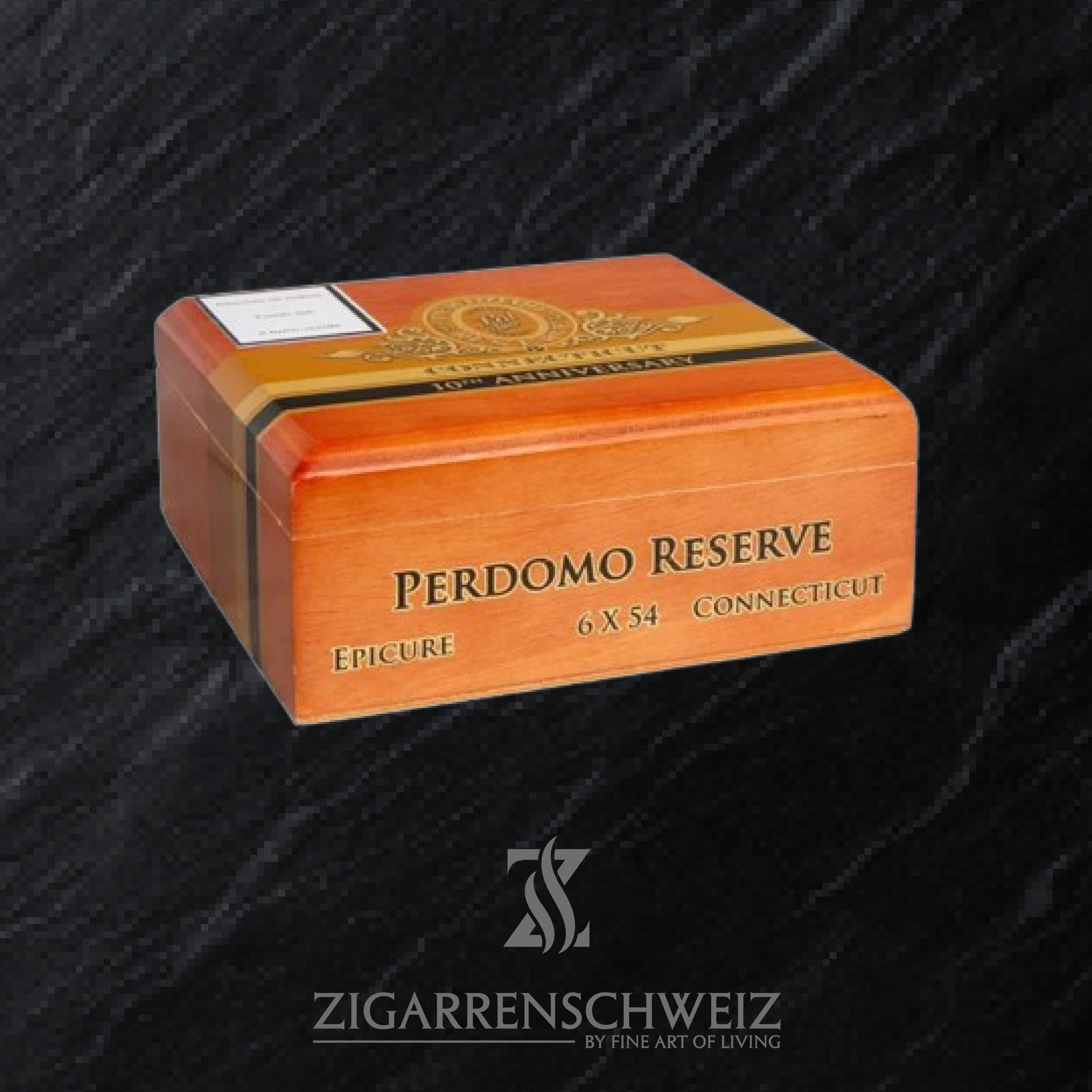 Perdomo Reserve 10th Anniversary Connecticut Epicure Zigarren Kiste geschlossen