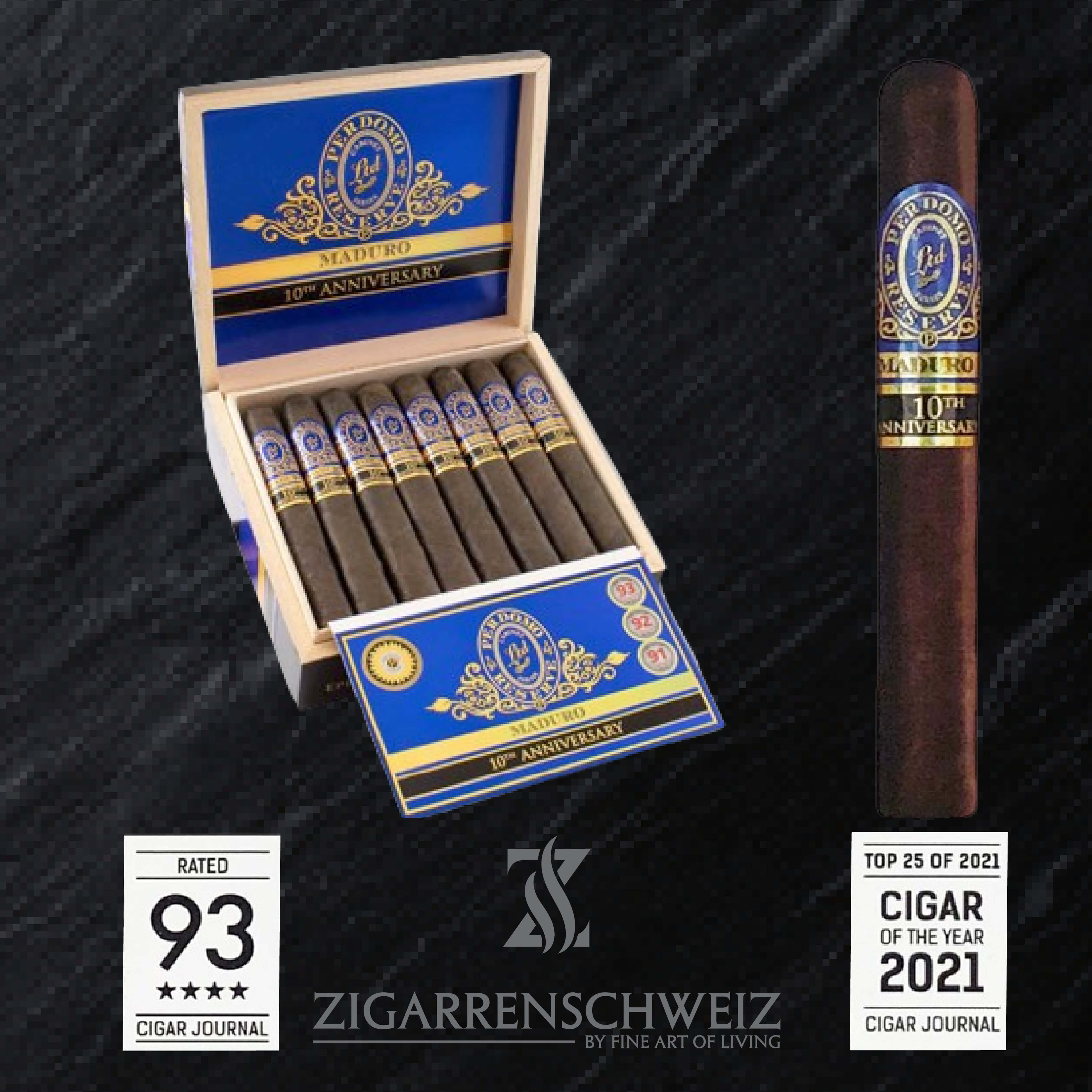 Perdomo Reserve 10th Anniversary Box-Pressed Epicure Zigarren Kiste offen