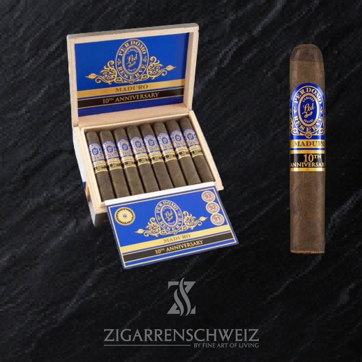 Perdomo Reserve 10th Anniversary Maduro Box - Pressed Maduro Robusto - Zigarrenschweiz Online Zigarren Boutique - 