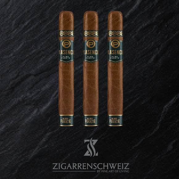 Plasencia Alma Fuerte Colorado Claro Eduardo I, 3er Zigarren Etui mit drei Toro Zigarren
