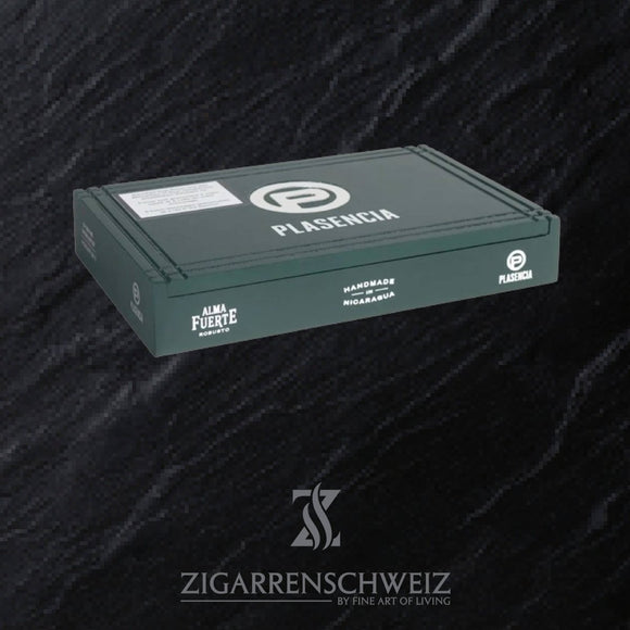 Plasencia Alma Fuerte Colorado Claro Robustus II, geschlossene 10er Zigarrenkiste aus Holz mit Plasencia Logo