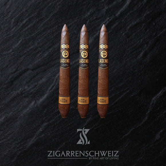 Plasencia Alma Fuerte Generación V, 3er Zigarren Etui mit drei Salomón Zigarren