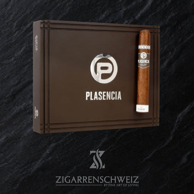 Plasencia Alma del Campo Madroño, geschlossene 10er Zigarrenkiste aus Holz mit Plasencia Logo