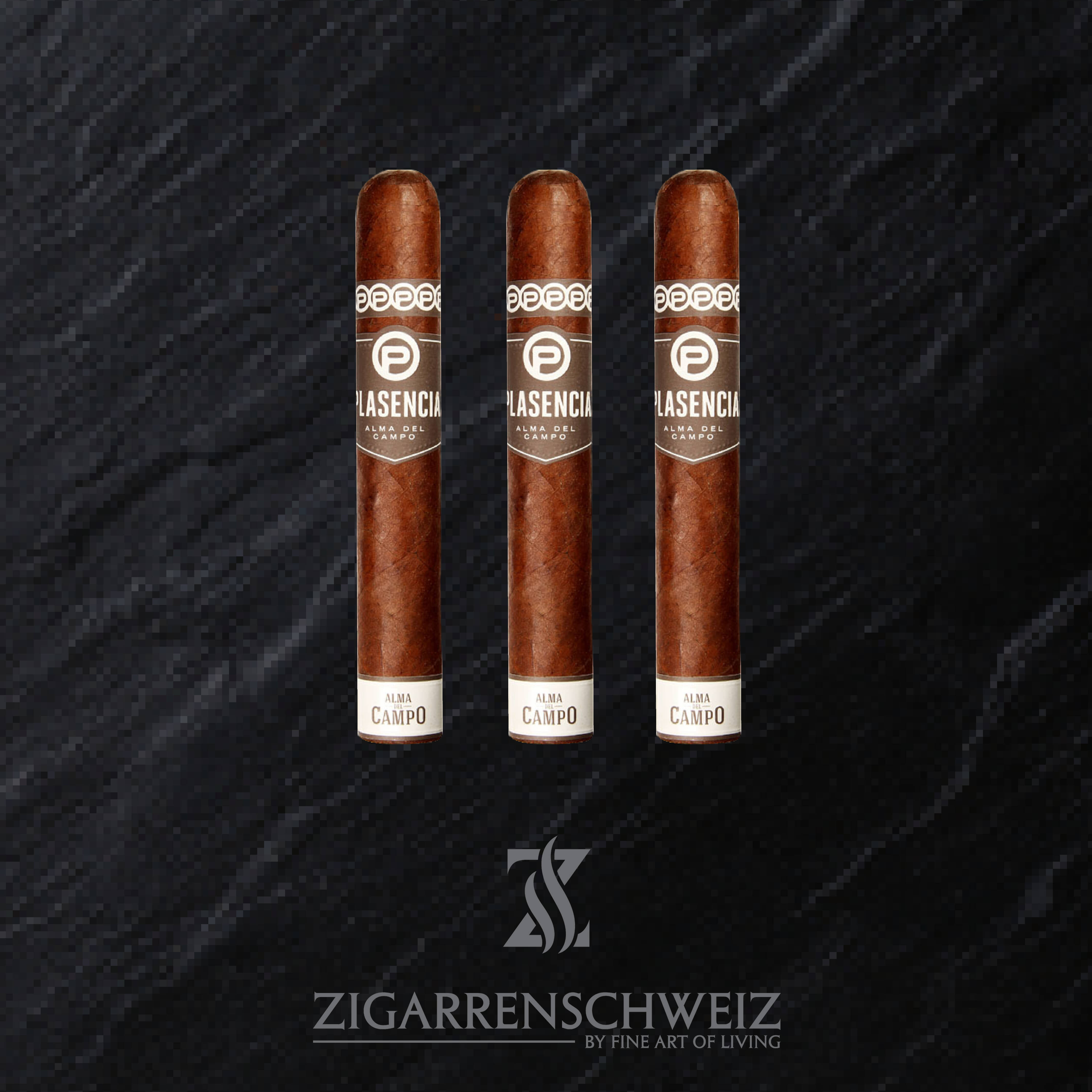 3er Etui Plasencia Alma del Campo Guajiro Zigarren im Robusto Gordo Format