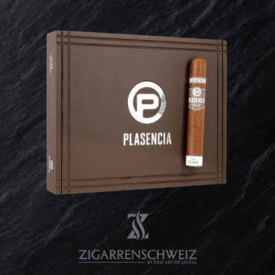 Plasencia Alma del Campo Sendero, geschlossene 10er Zigarrenkiste aus Holz mit Plasencia Logo
