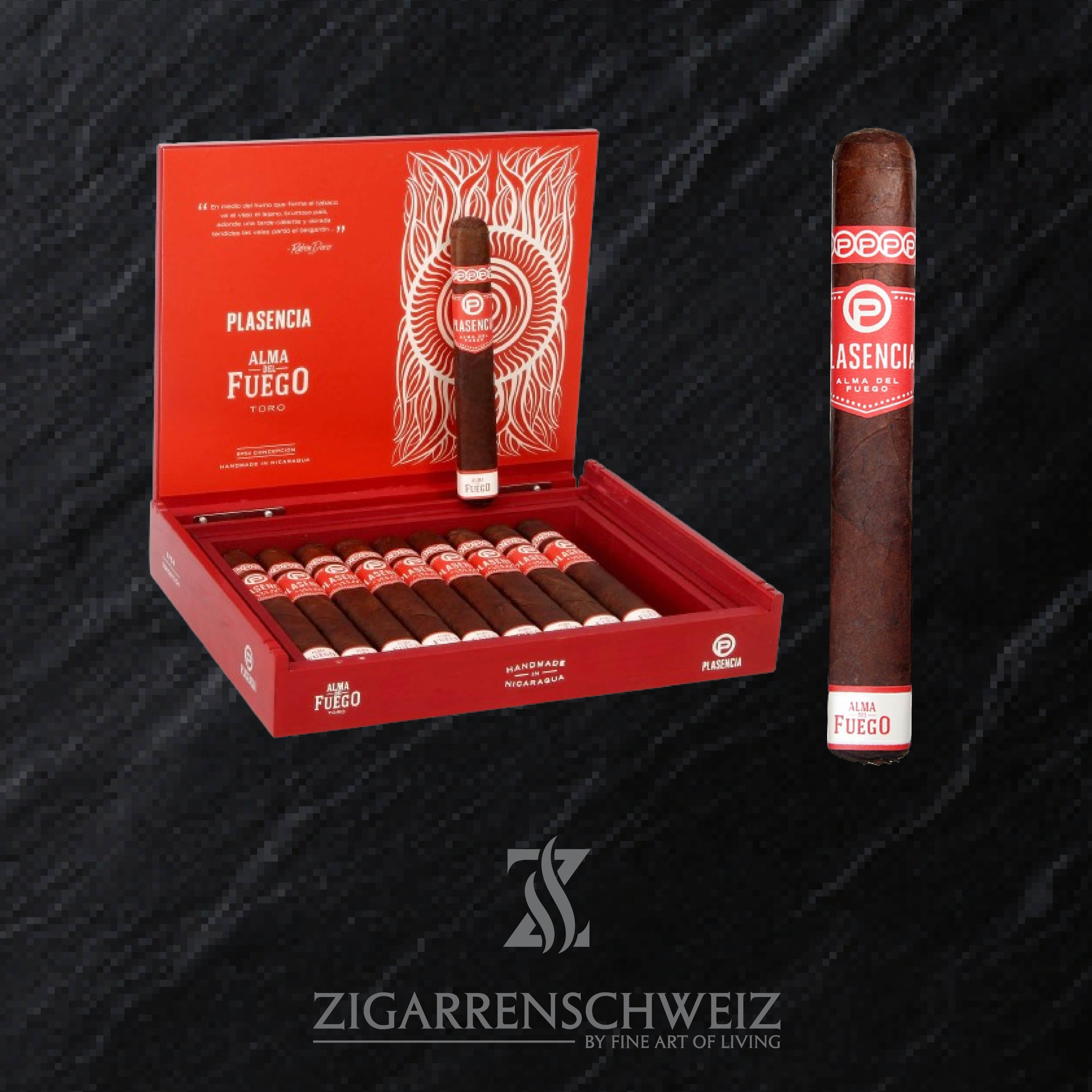 offene Kiste Plasencia Alma del Fuego Concepcion Zigarren im Toro Format