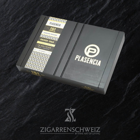 Plasencia Cosecha 151 La Música, geschlossene 10er Zigarrenkiste aus Holz mit Plasencia Logo