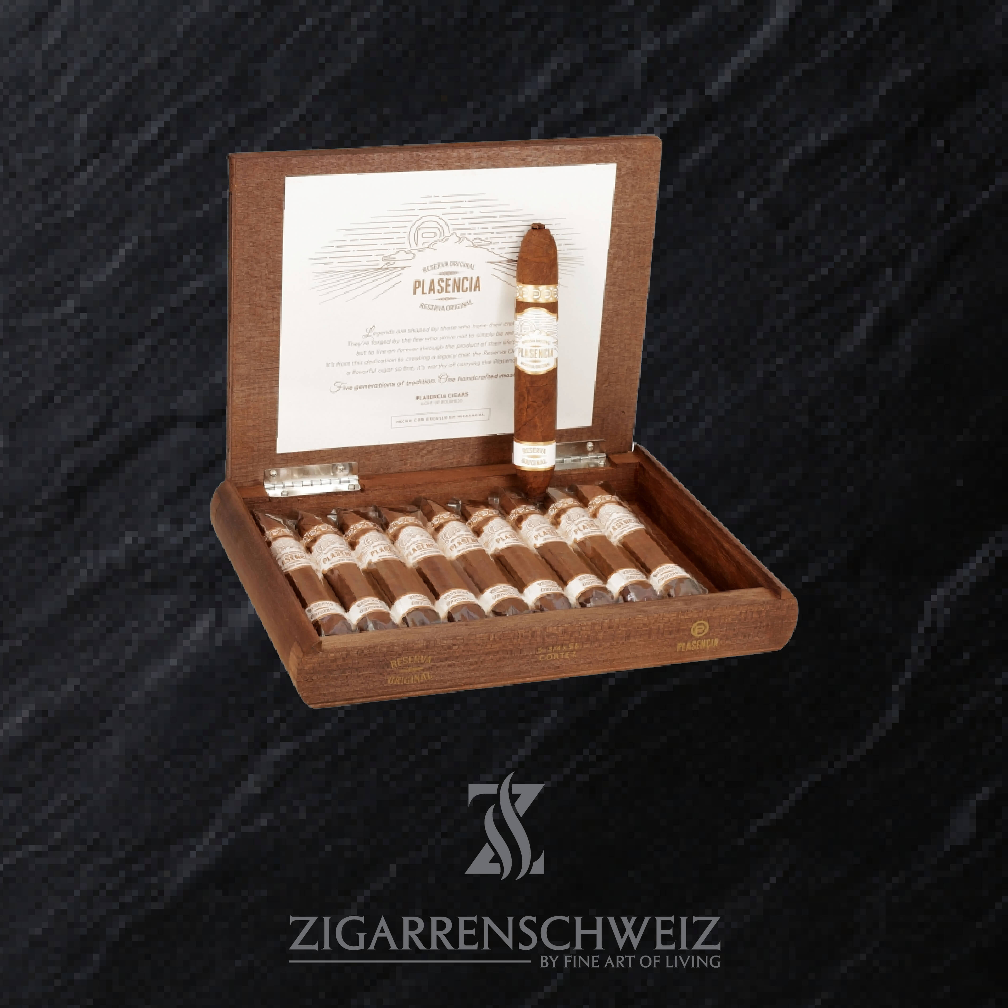 offene Kiste Plasencia Reserva Original Cortes Zigarren im Figurado Format