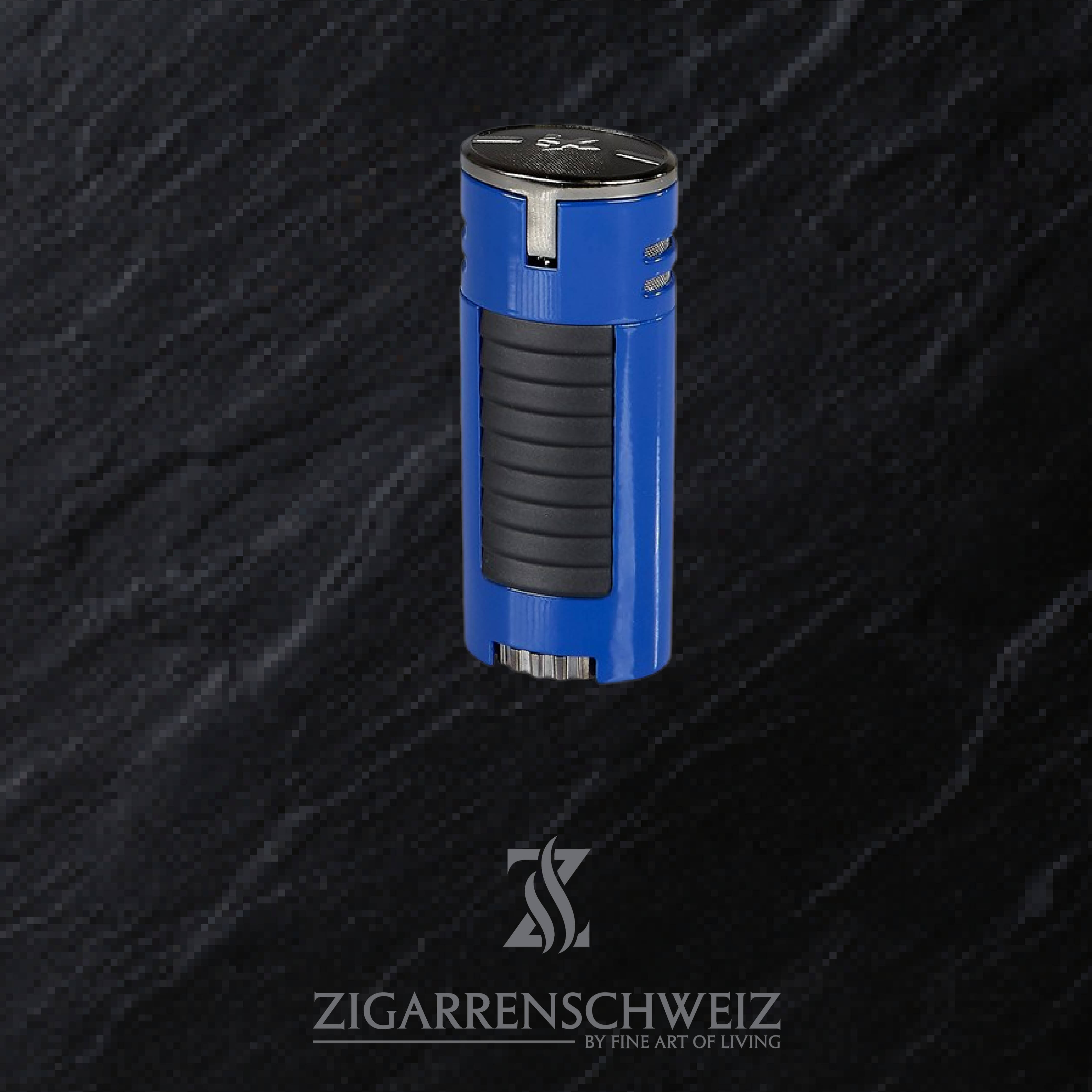 Xikar HP4 Jet Flame Butan Gas Zigarren Feuerzeug für Zigarren / Deckel geschlossen / Farbe: Blau