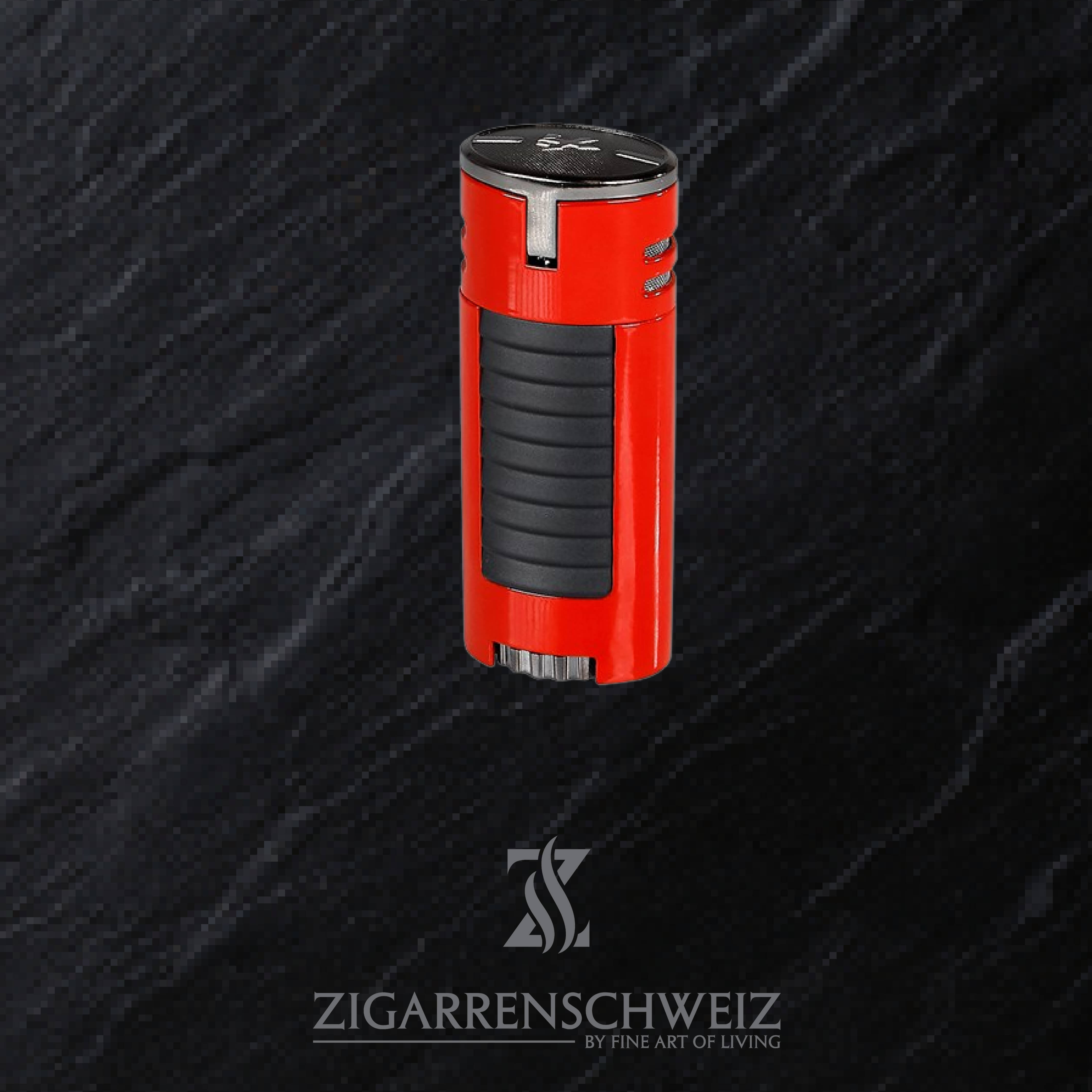 Xikar HP4 Jet Flame Butan Gas Zigarren Feuerzeug für Zigarren / Deckel geschlossen / Farbe: Rot
