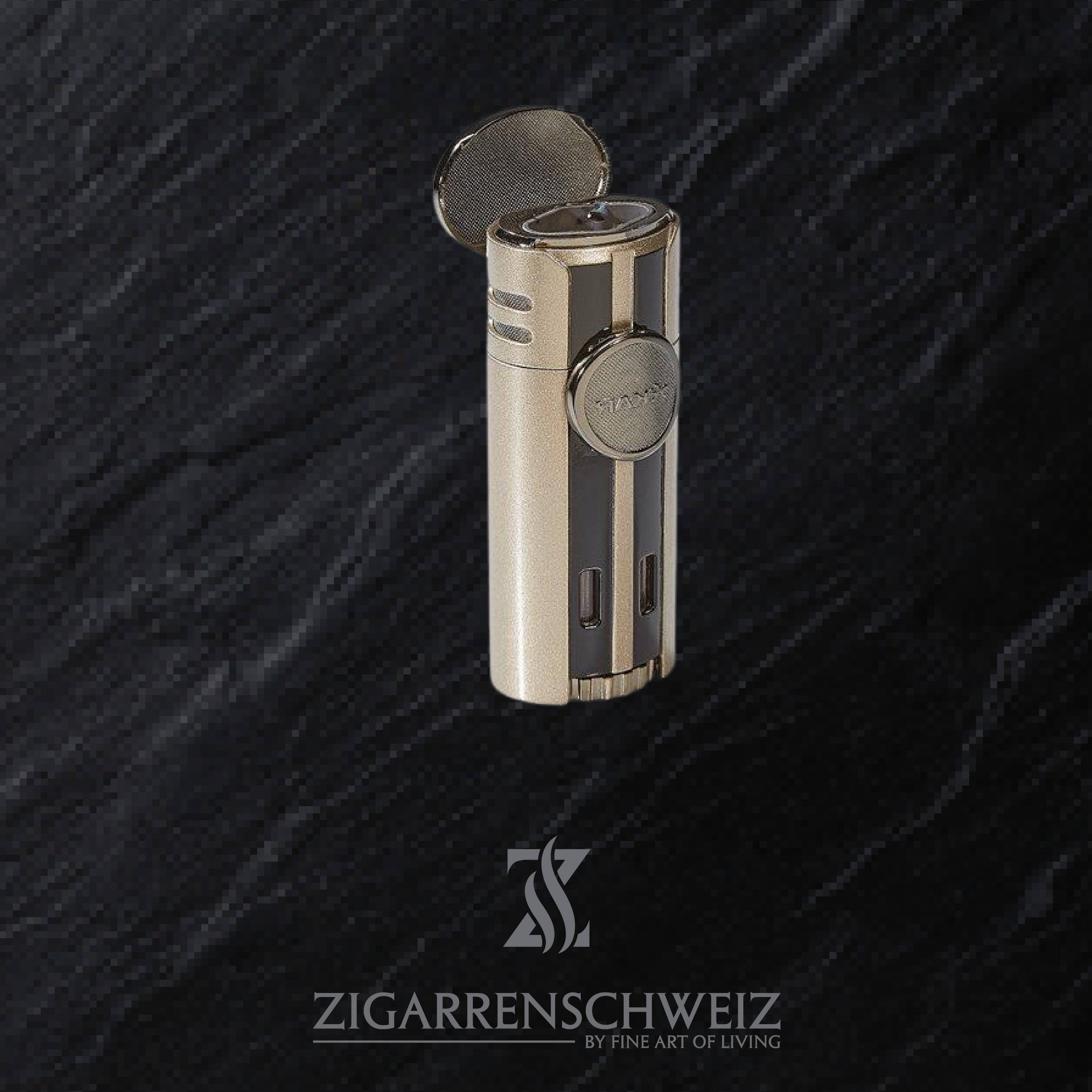 Xikar HP4 Jet Flame Butan Gas Zigarren Feuerzeug für Zigarren / Deckel offen / Farbe: Sandstein