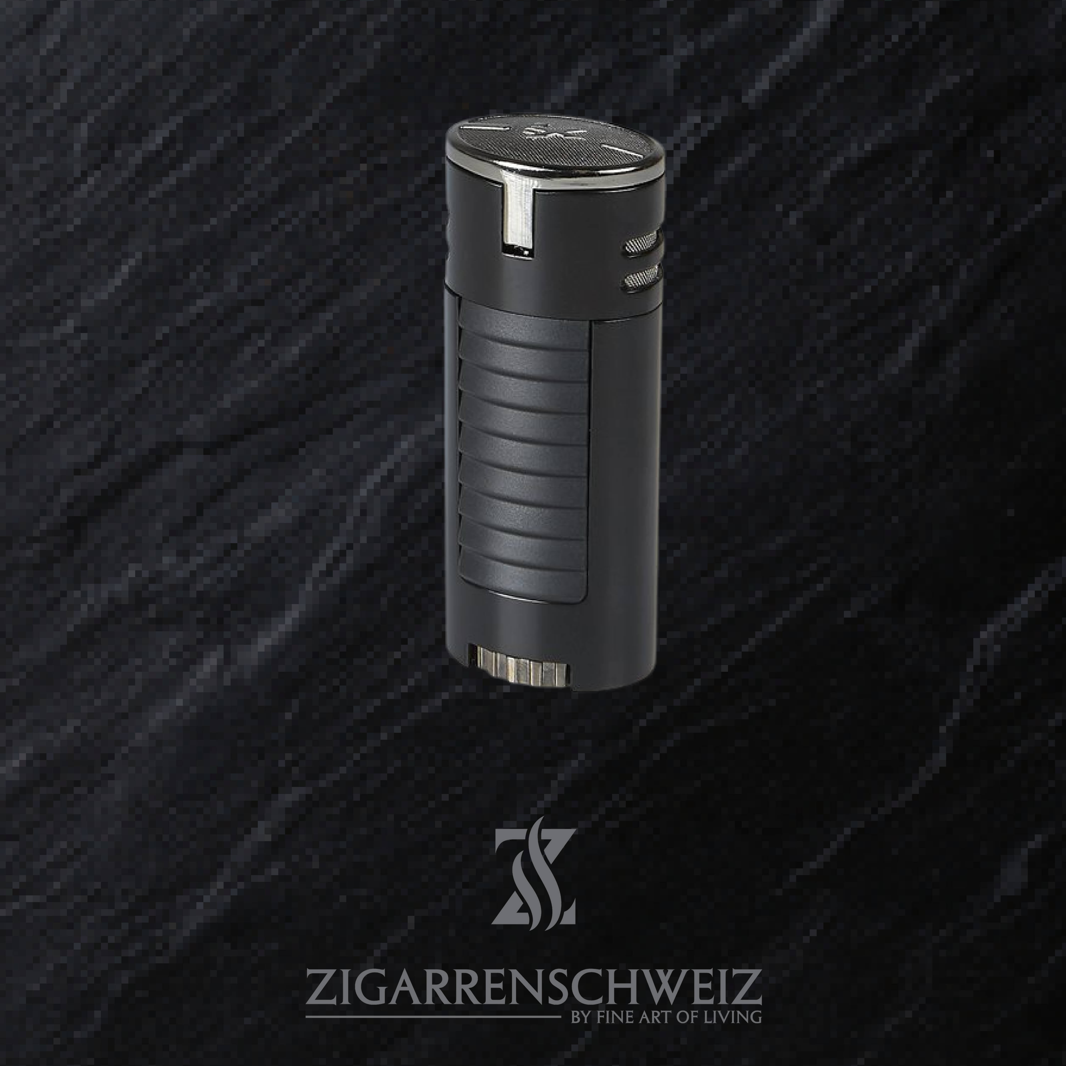Xikar HP4 Jet Flame Butan Gas Zigarren Feuerzeug für Zigarren / Deckel geschlossen / Farbe: Schwarz