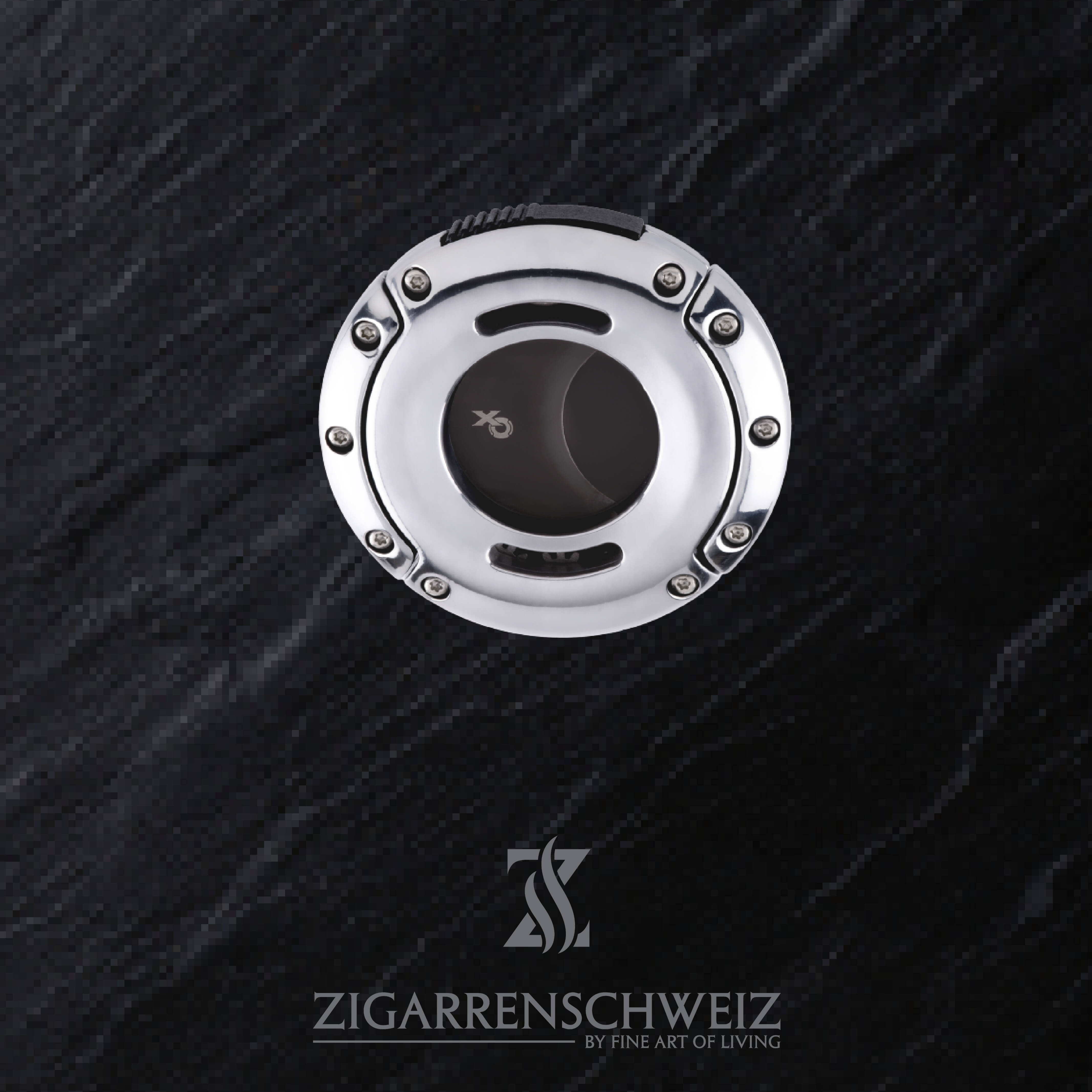 Xikar XO Zigarren Cutter, Farbe Gehäuse: Chrom, Farbe Klingen: Schwarz, geschlossen