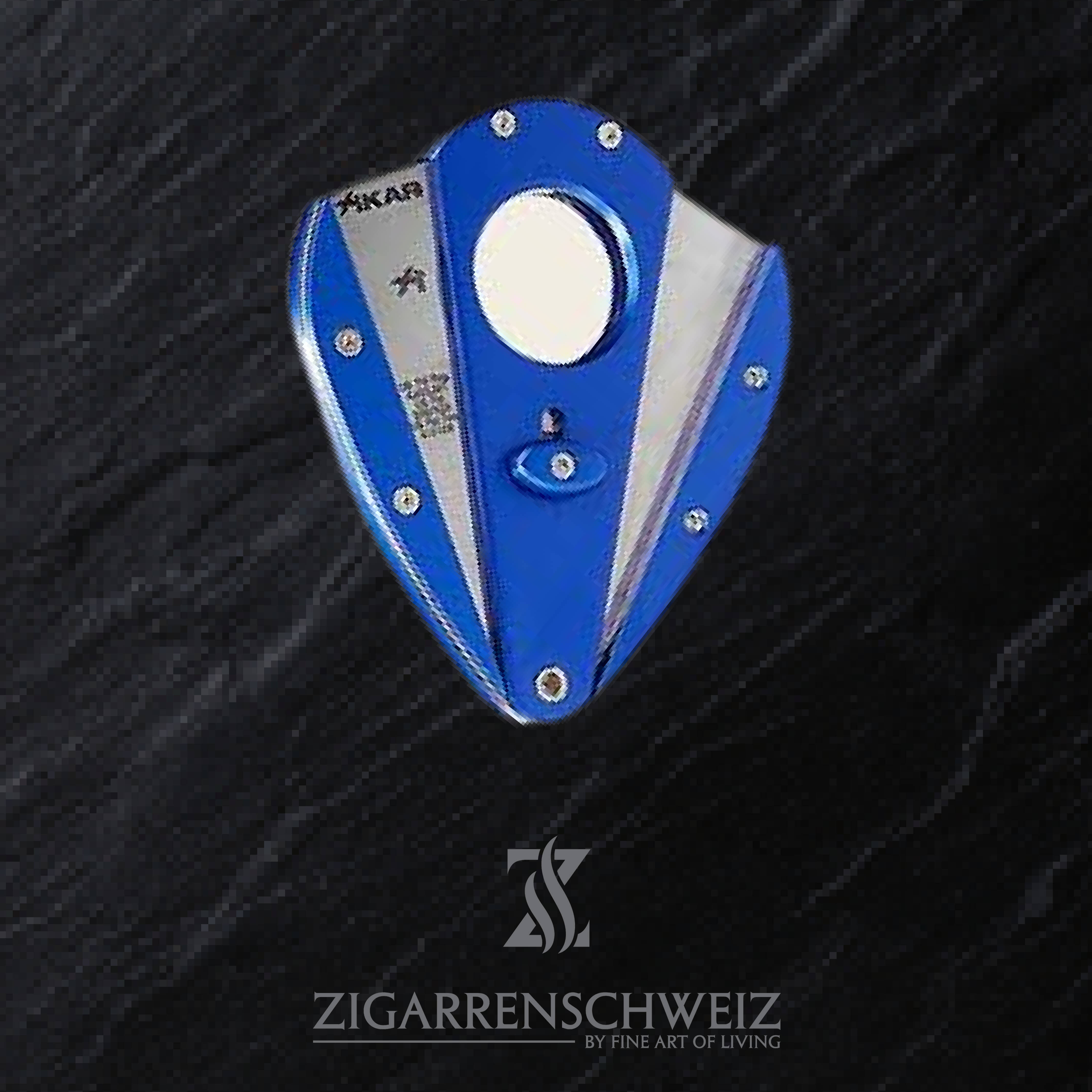 Xikar Xi1 Zigarren Cutter Farbe: Blau, Klingen Farbe: Silber, geöffnet