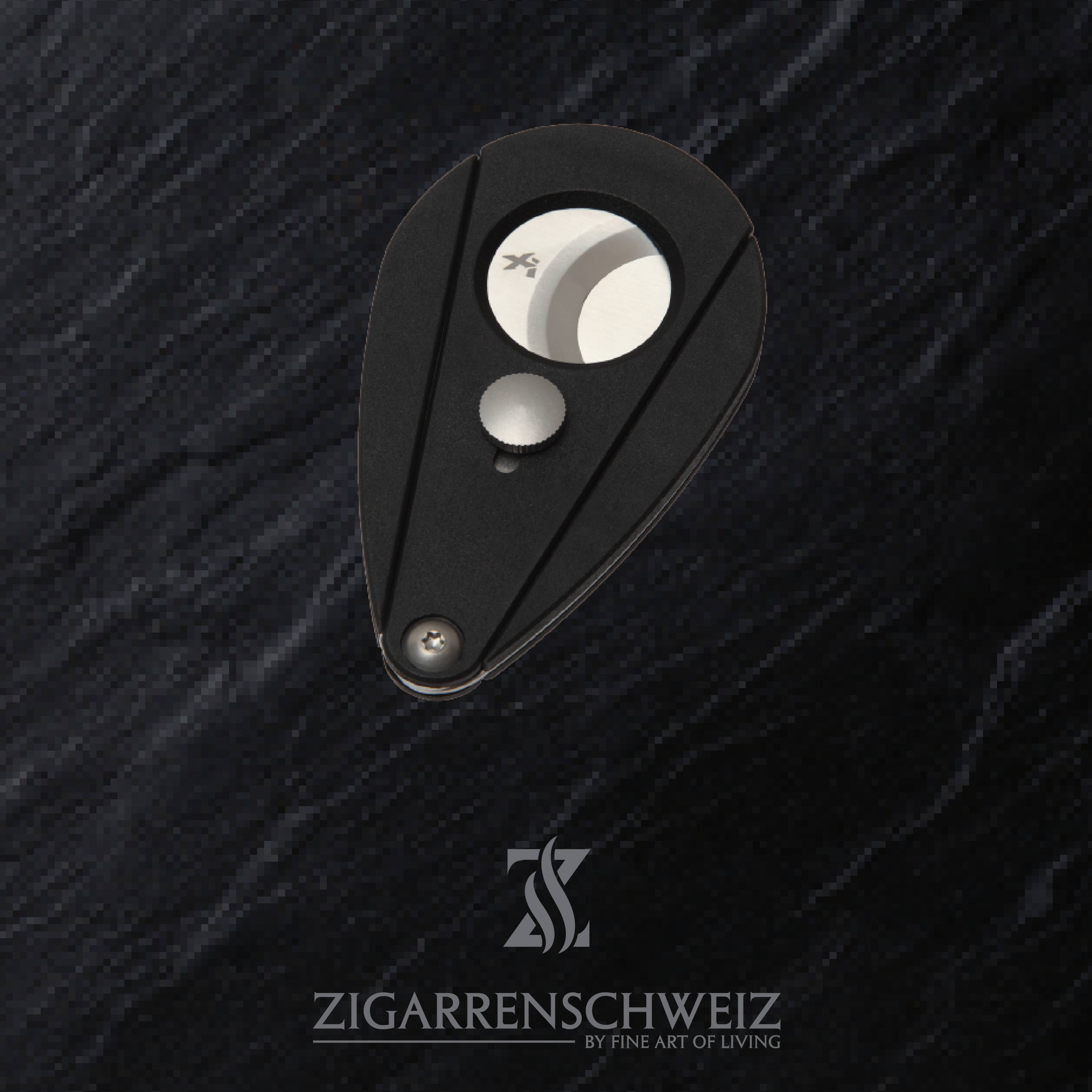 Xikar Xi2 Cutter für Zigarren Schwarz Optik geschlossen, Edelstahl Klingen