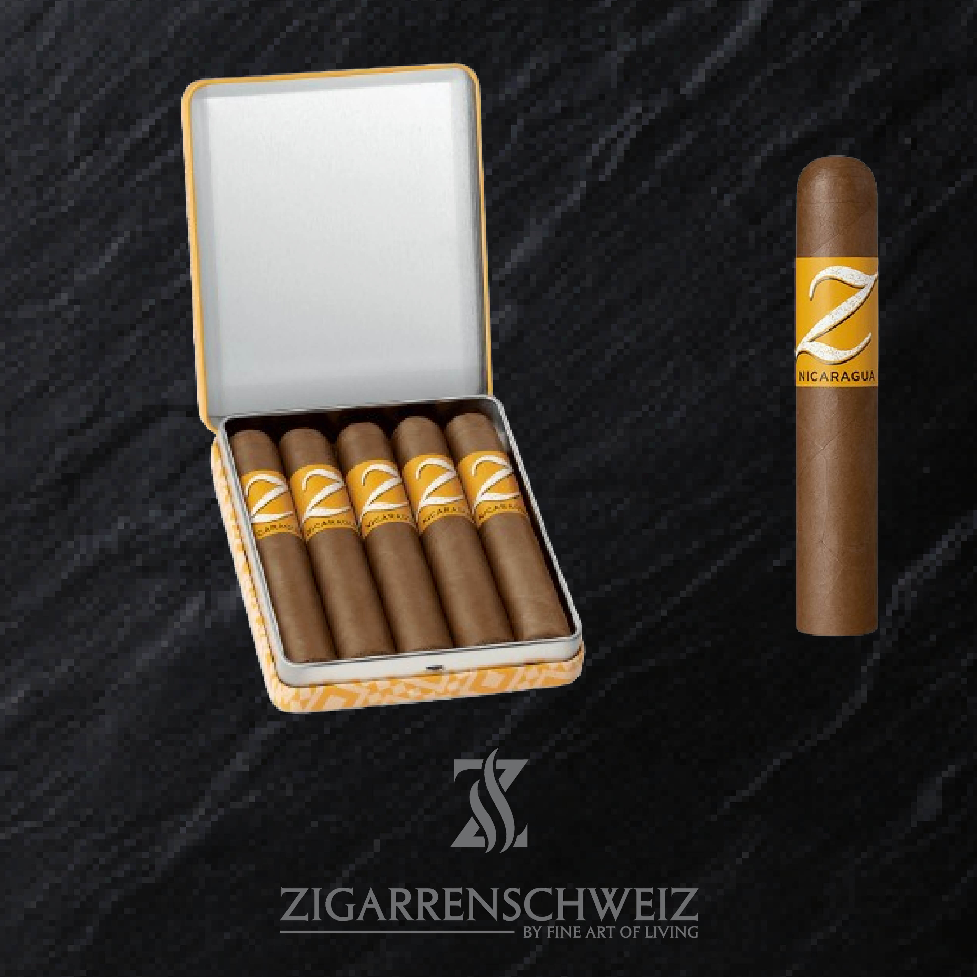 Zino Nicaragua Half Corona Pre-Cut Zigarren Schachtel offen