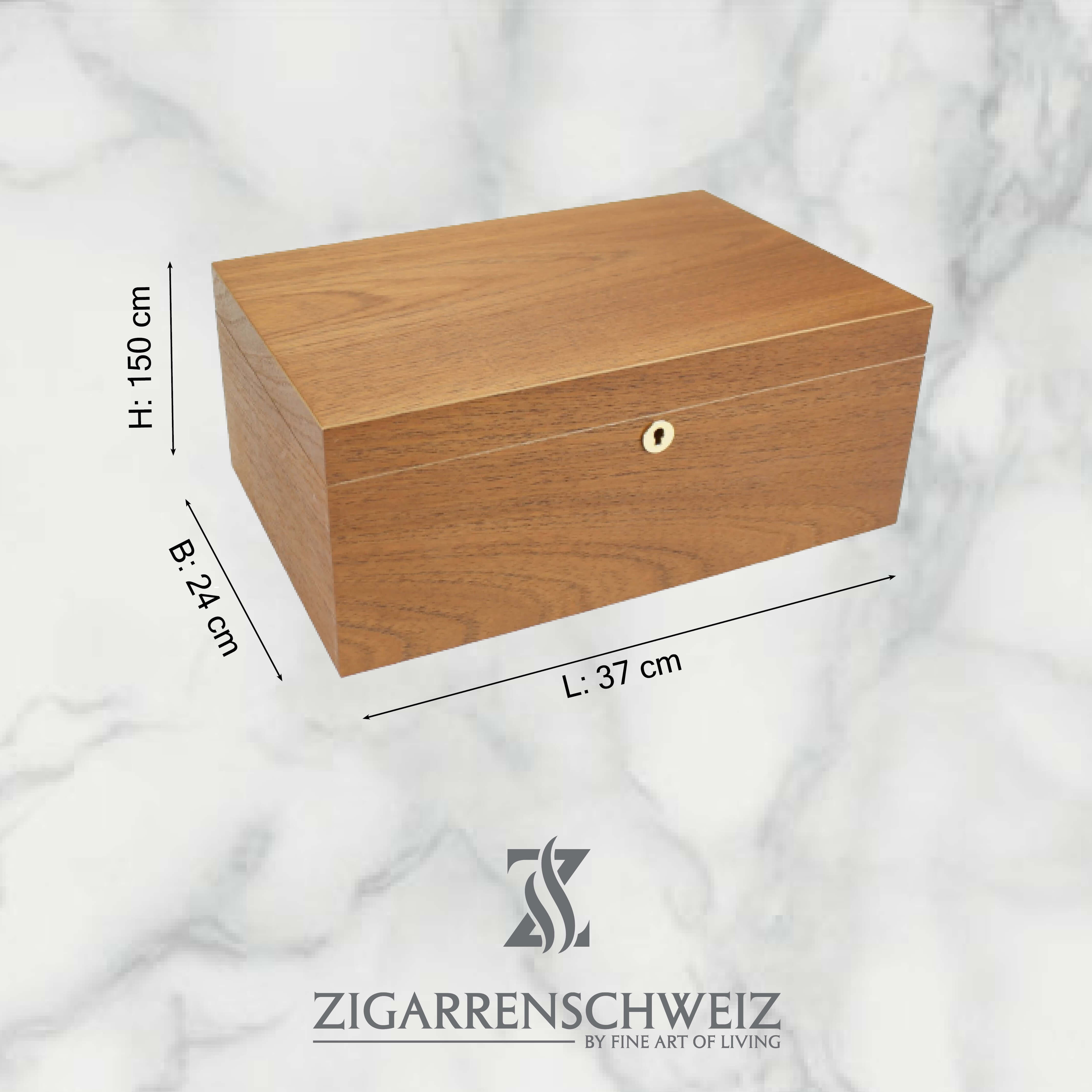 Adorini Cedro Deluxe Humidor in Grösse Large für die Lagerung von 150 Zigarren mit Zedernholz Furnier, Deckel geschlossen