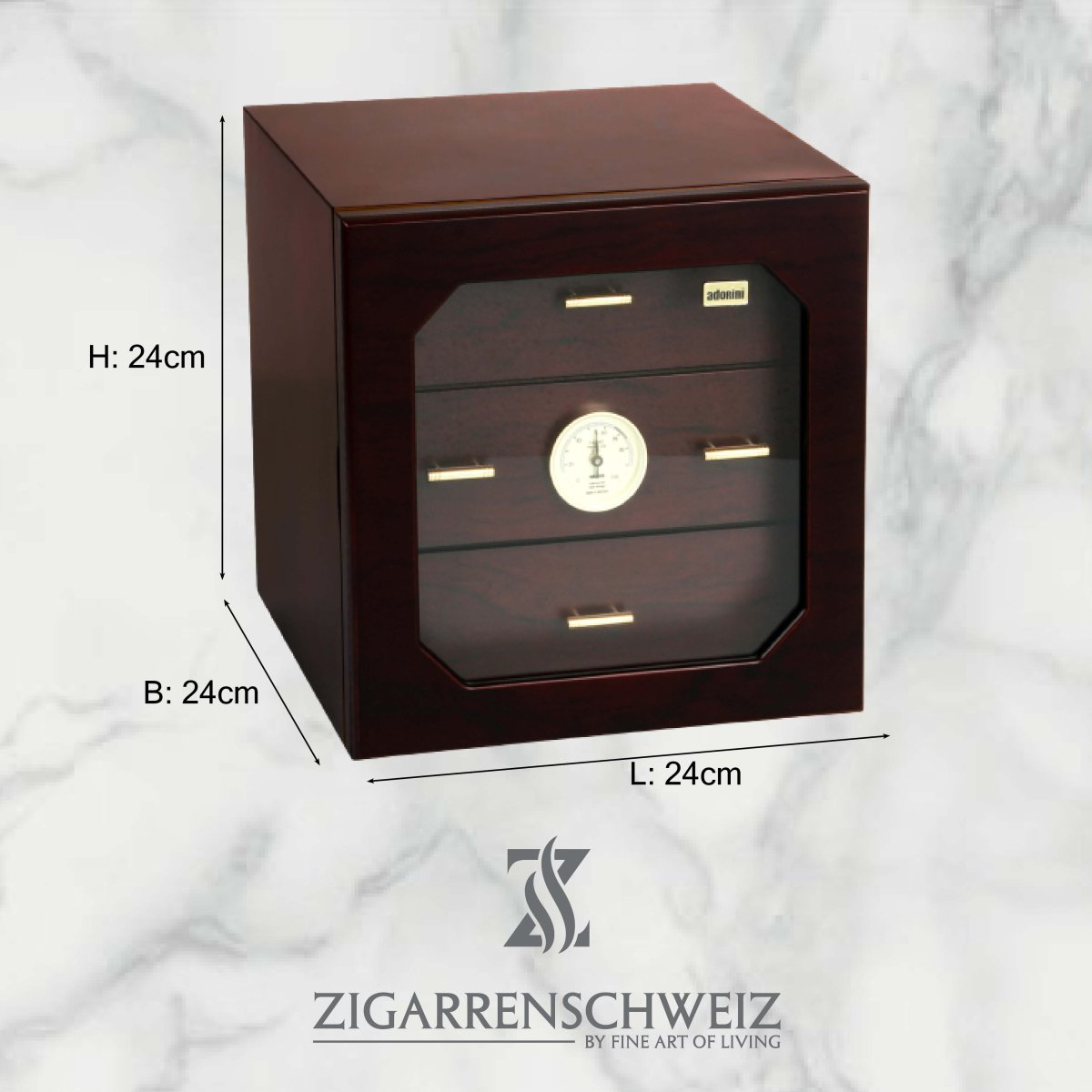 Adorini Chianti medium Deluxe Humidor - bis 120 Robusto Zigarren - Zigarrenschweiz Online Zigarren Boutique - 
