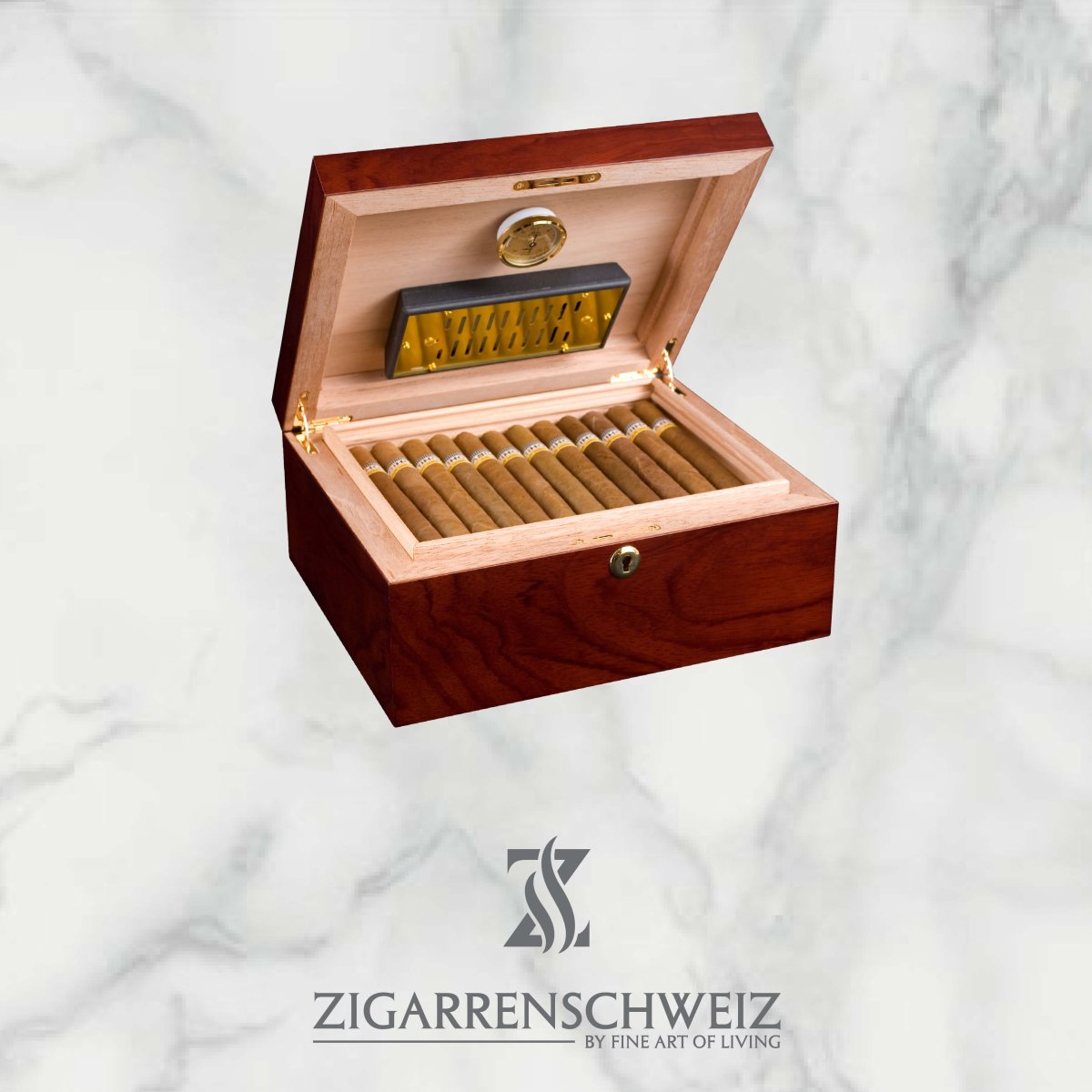 Adorini Triest Deluxe Humidor - für 75 Zigarren - Zigarrenschweiz Online Zigarren Boutique - 
