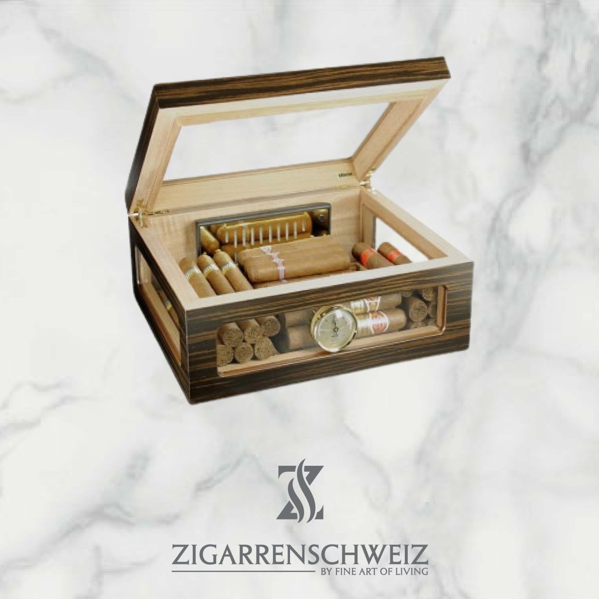 Adorini Treviso Deluxe Humidor - für 75 Zigarren - Zigarrenschweiz Online Zigarren Boutique - 
