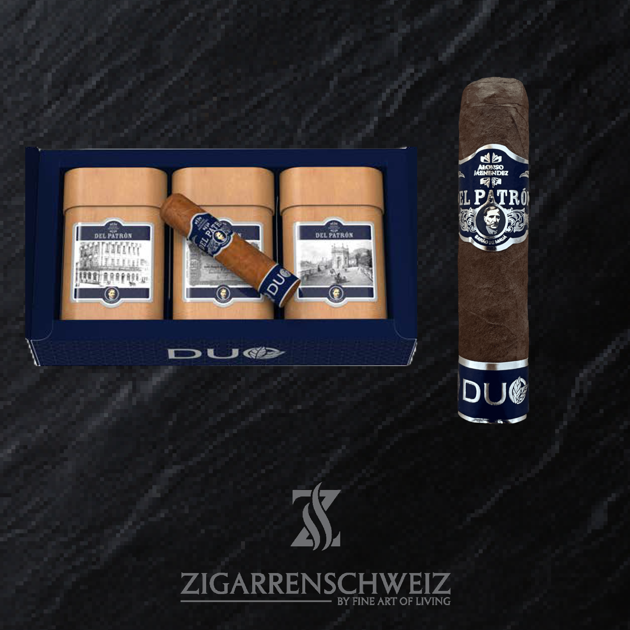 Dona Flor Del Patrón DUO Zigarrenbox geöffnet mit 18 Gordito Zigarren