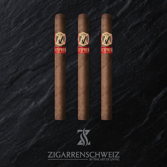 AVO Expresivo Churchill – drei Zigarren nebeneinander (3er Etui)