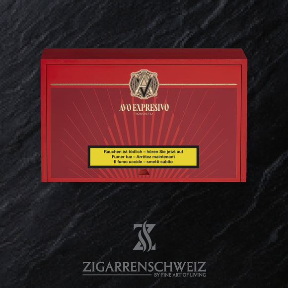 AVO Expresivo Robusto – geschlossene 20er Zigarrenkiste, seitliche Ansicht