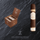 Plasencia Reserva Original Corona Short, geöffnete 20er Zigarrenkiste in seitlicher Ansicht