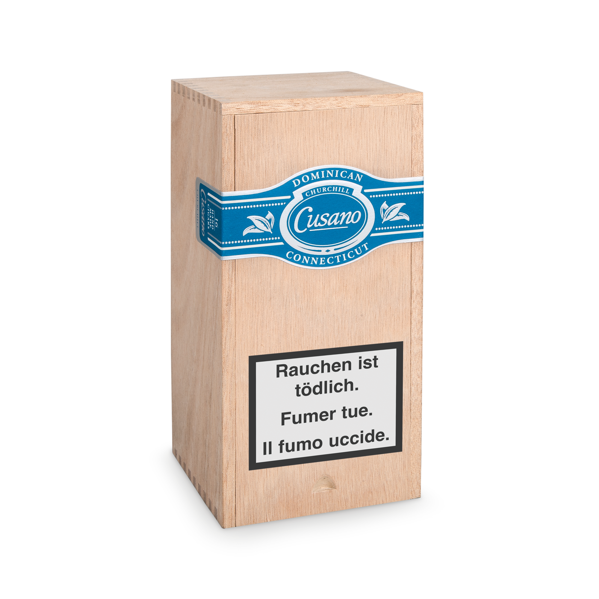 16er Kiste Cusano Dominicana Connecticut Churchill Zigarren, Box verschlossen