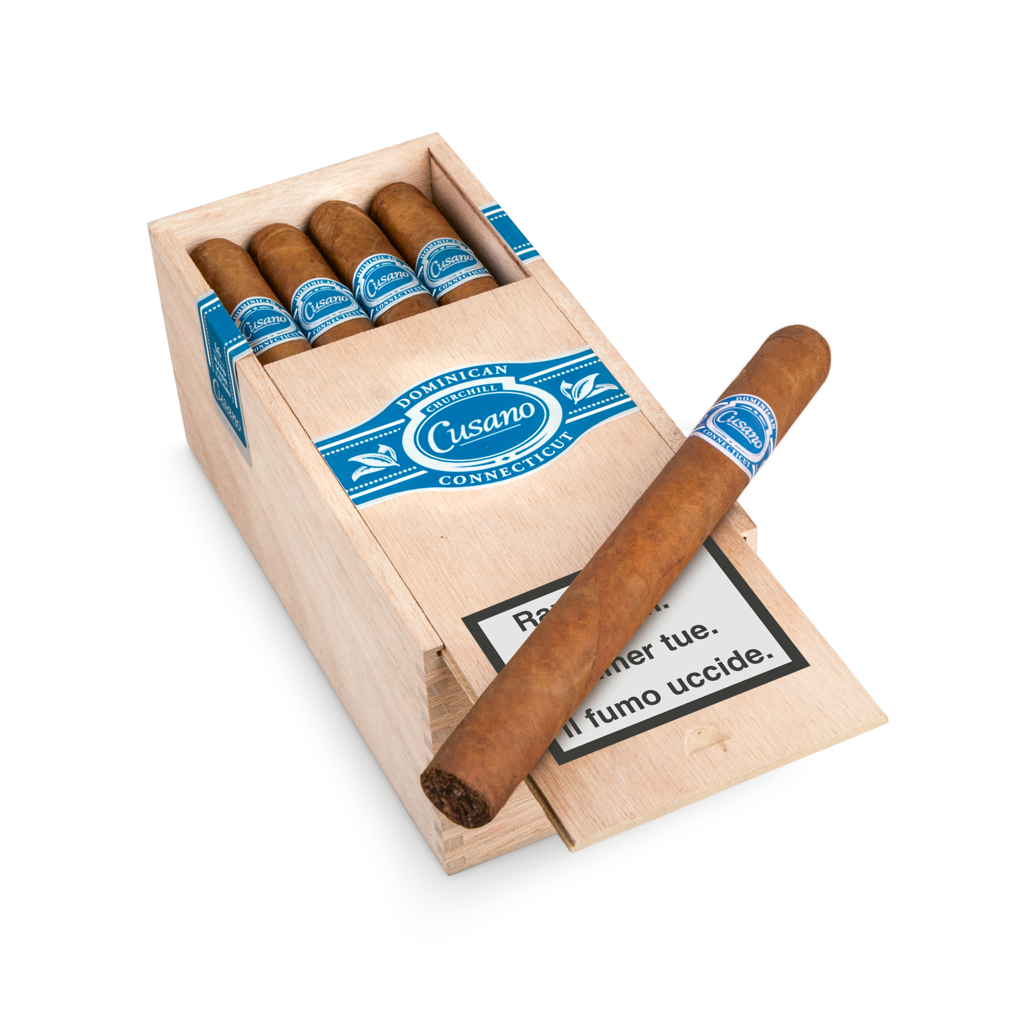 16er Kiste Cusano Dominicana Connecticut Churchill Zigarren, Box geöffnet