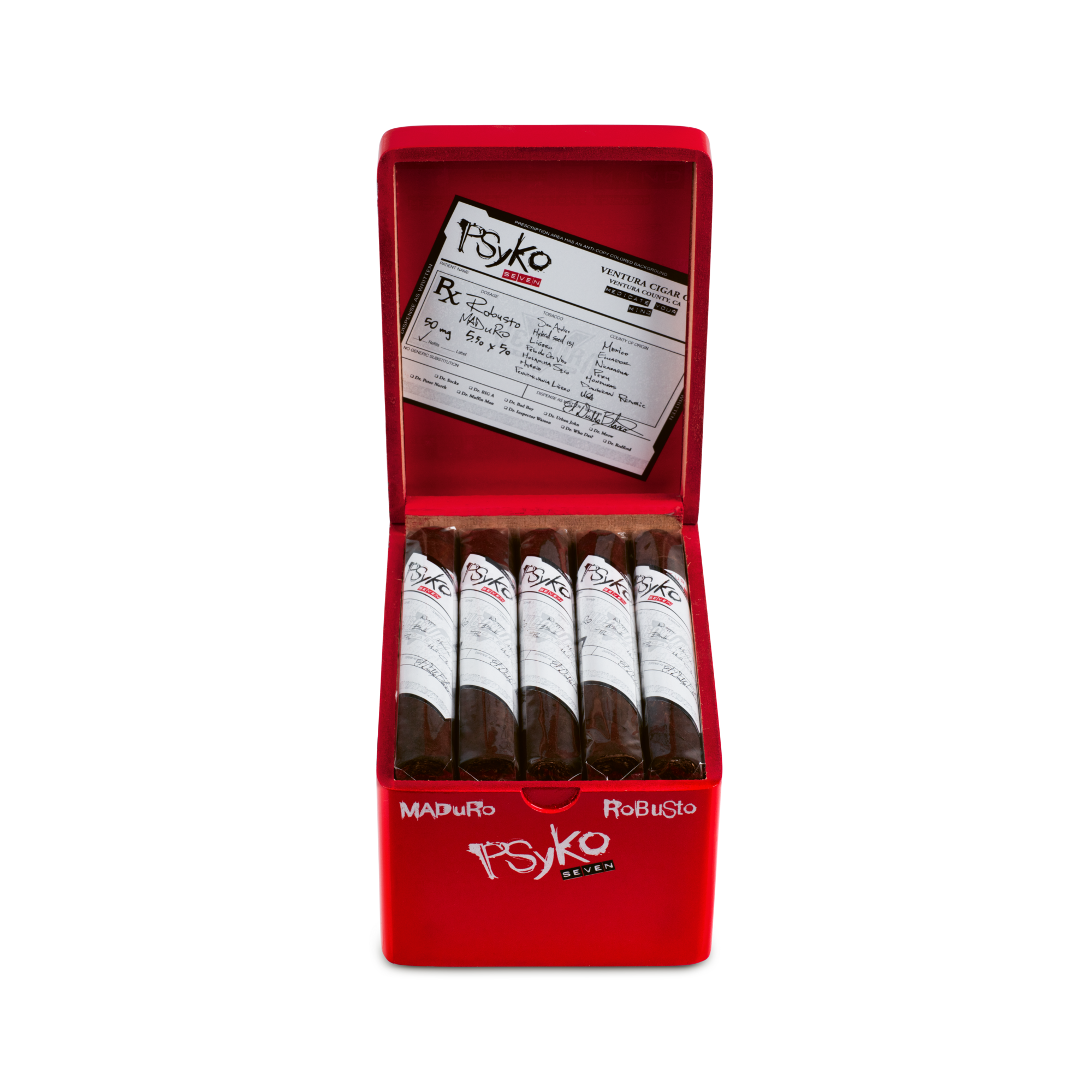 PSyKO Seven Maduro Robusto 20er Zigarren Box geöffnet