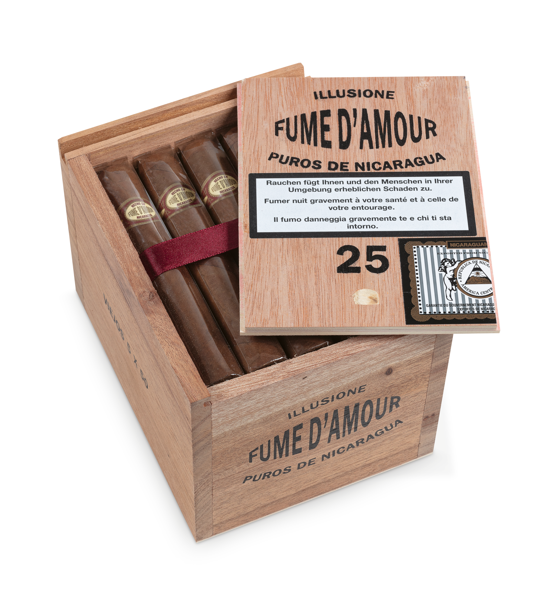 25er Kiste llusione Fume d'Amour Viejos Zigarren, Box geöffnet