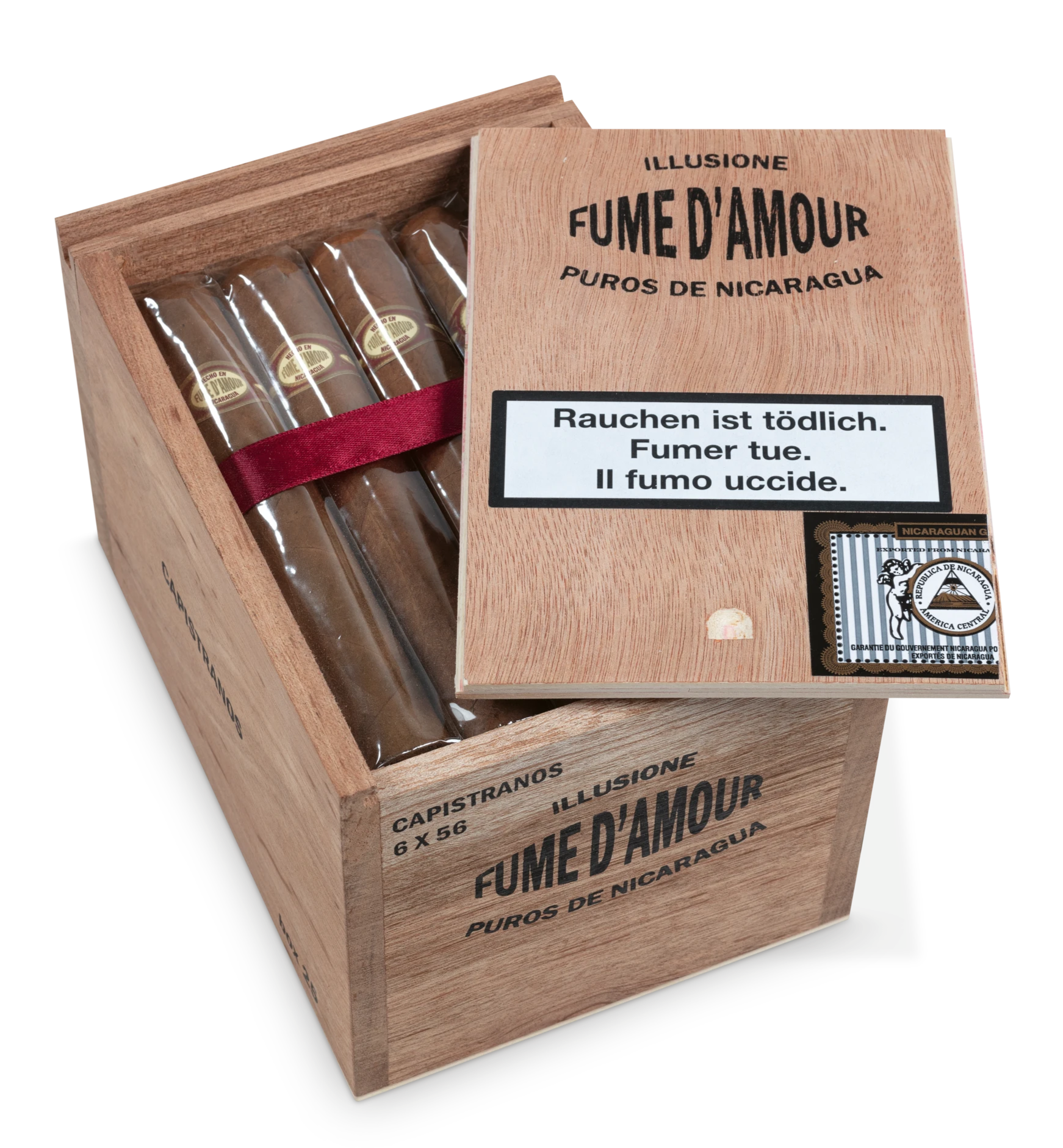 25er Kiste Illusione Fume d'Amour Capistranos Zigarren, Box geöffnet