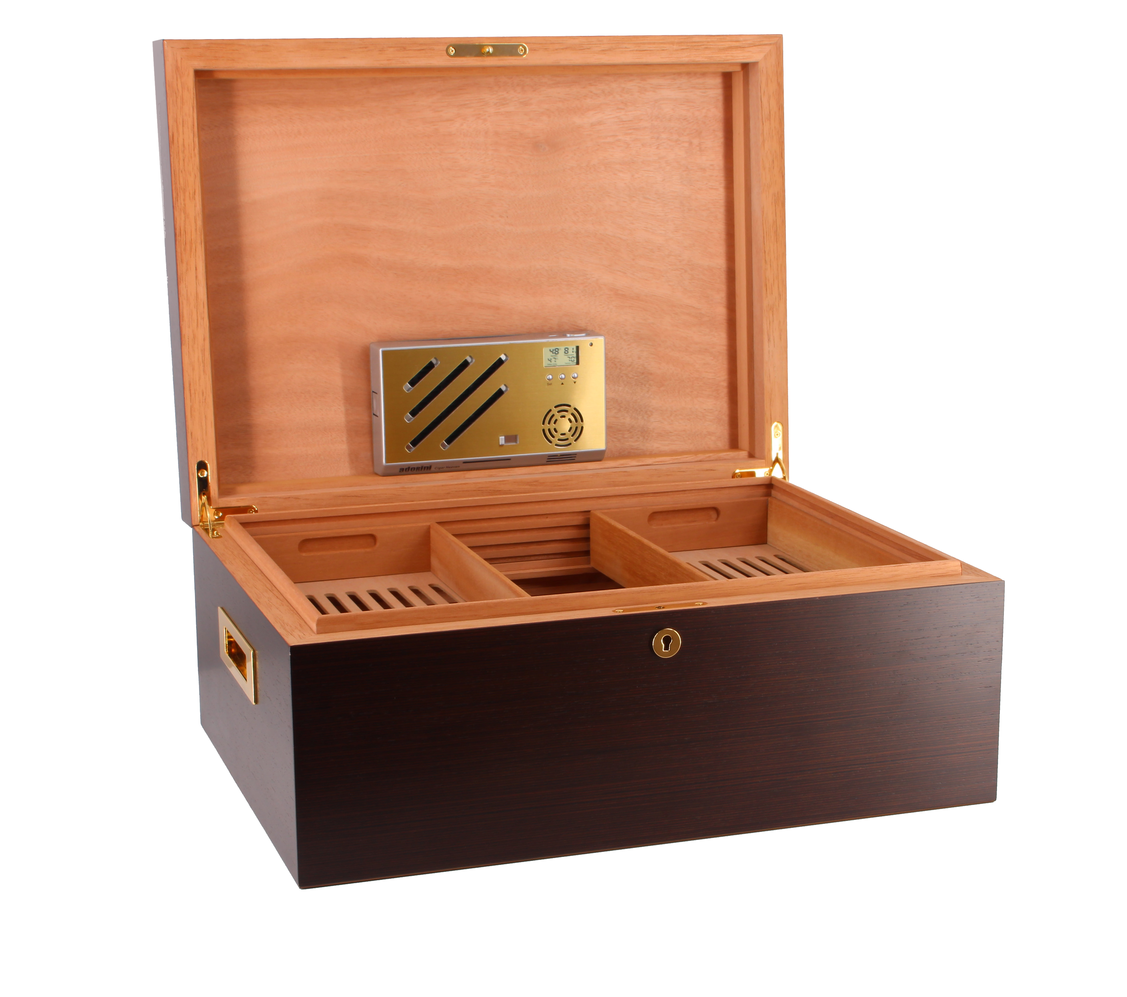 Adorini Vittoria Deluxe Humidor, Farbe: Braun,geöffnet