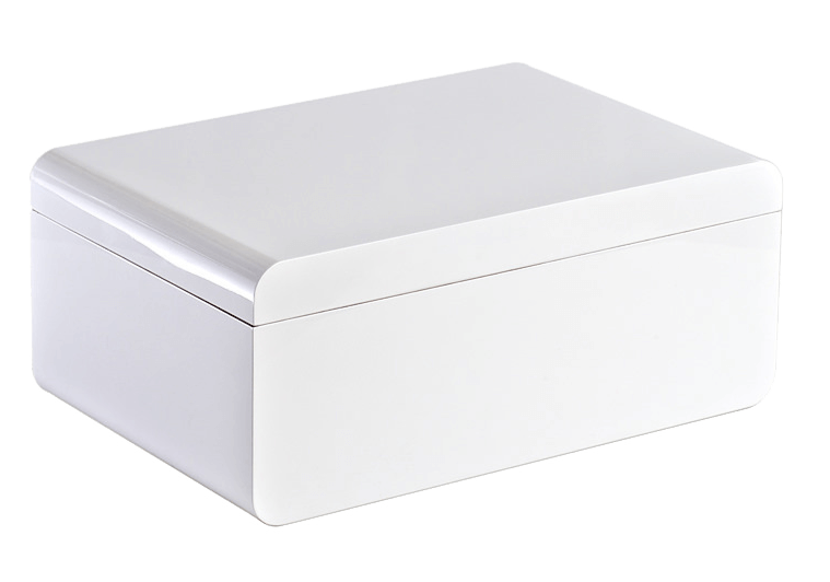 Adorini Carrara Deluxe Humidor, Grösse: Large, Farbe: Weiss, für 150 Zigarren, Deckel geschlossen