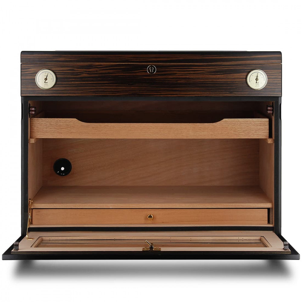 Adorini Aficionado Deluxe Humidor - schöner Humidor für die Lagerung von bis zu 400 Zigarren, Front geöffnet