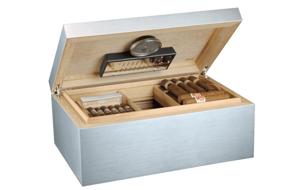 Adorini Aluminium Deluxe Humidor - Large, für 150 Zigarren - Zigarrenschweiz Online Zigarren Boutique - 