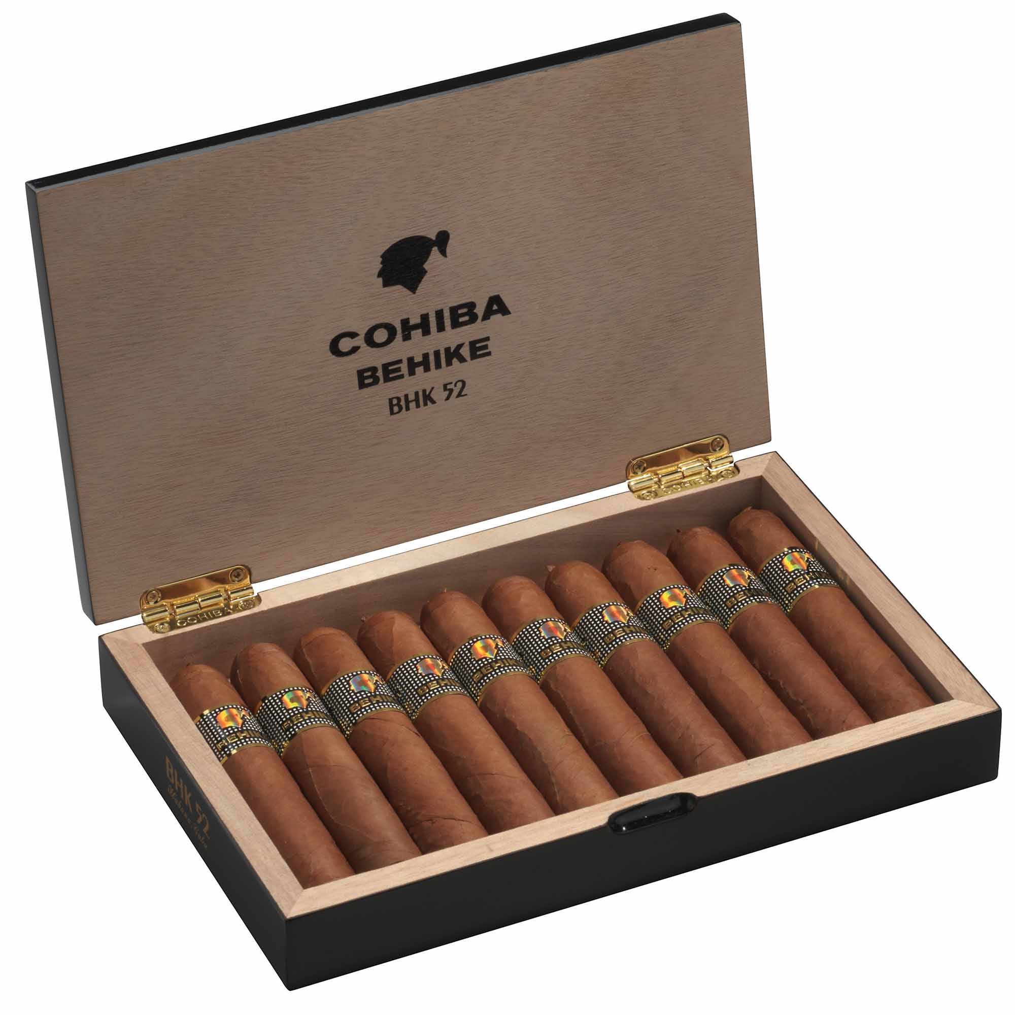 Cohiba Behike 52 Zigarre im Laguito No 4 Format 10er Box geöffnet