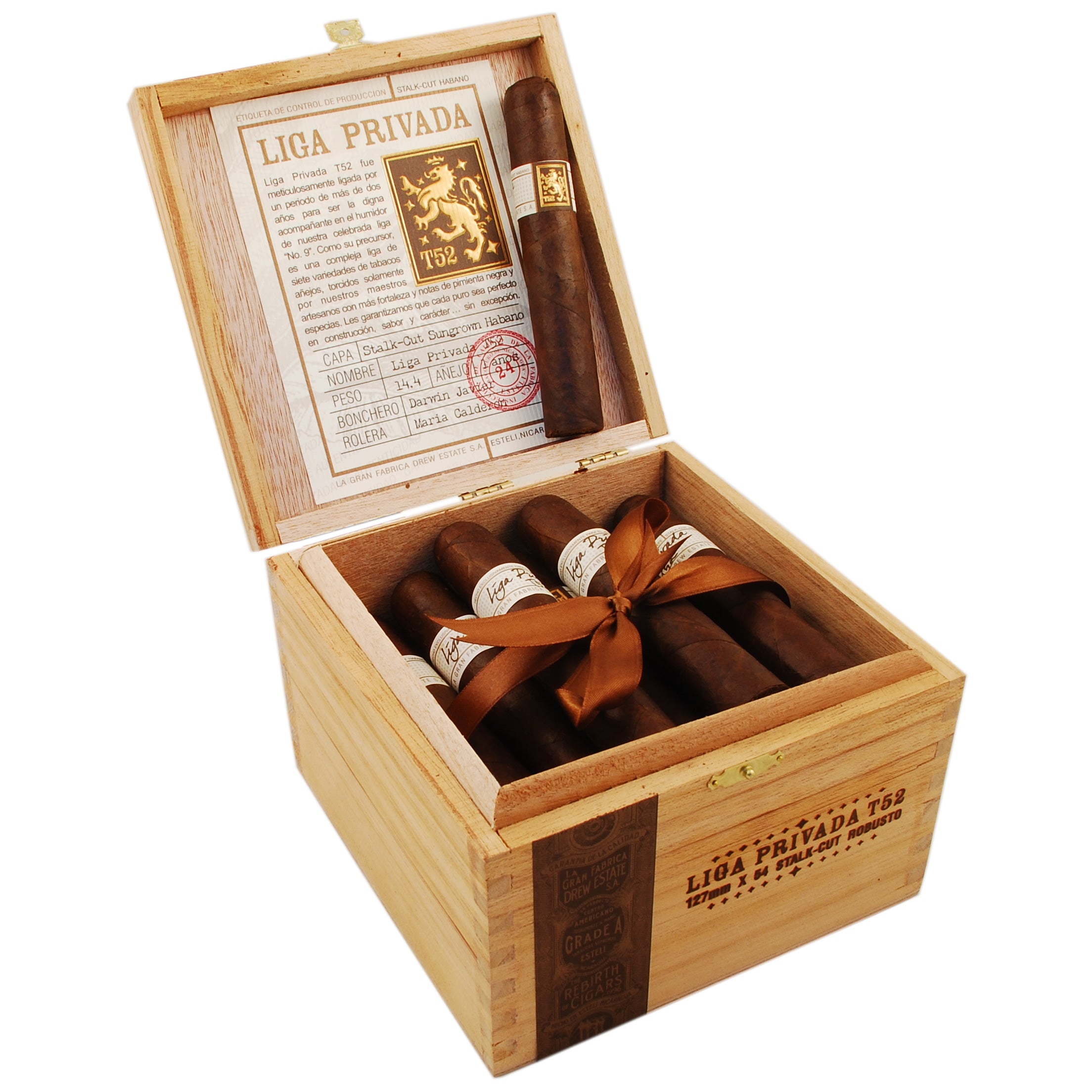 12er Kiste Drew Estate Liga Privada T52 Robusto Zigarren