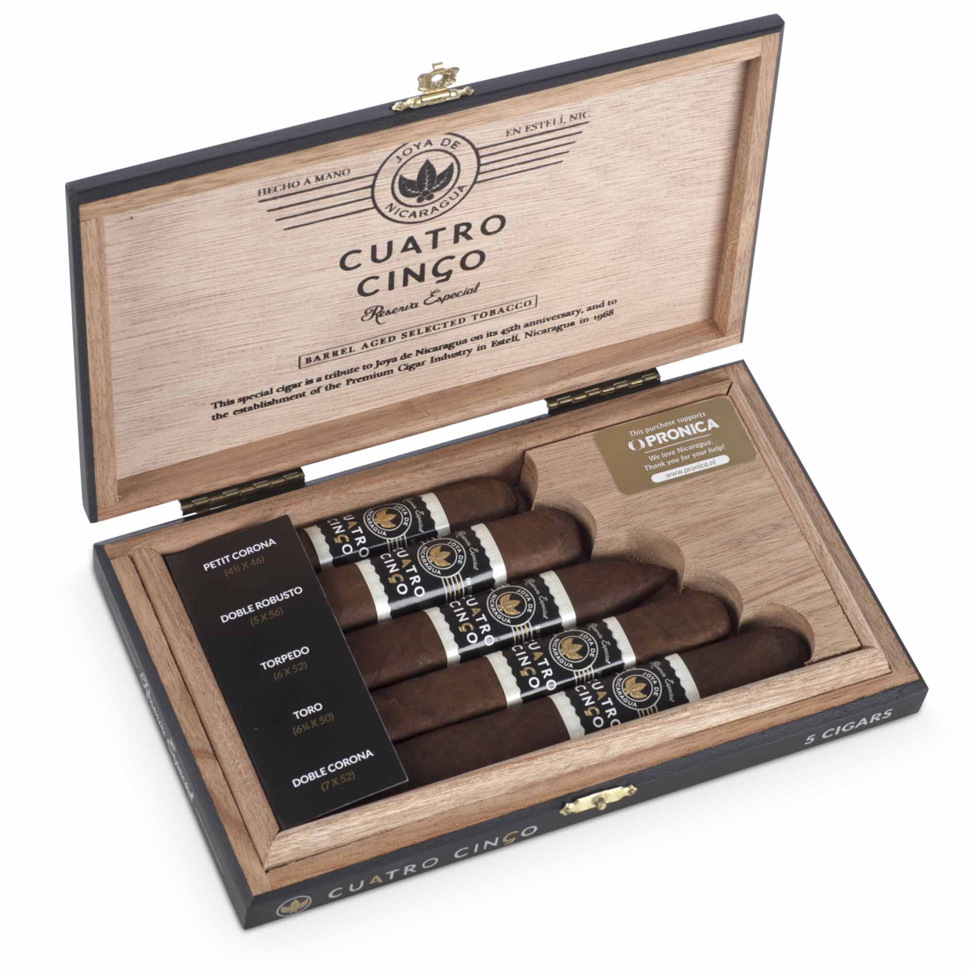 Joya de Nicaragua Cuatro Cinco Collection Box geöffnet