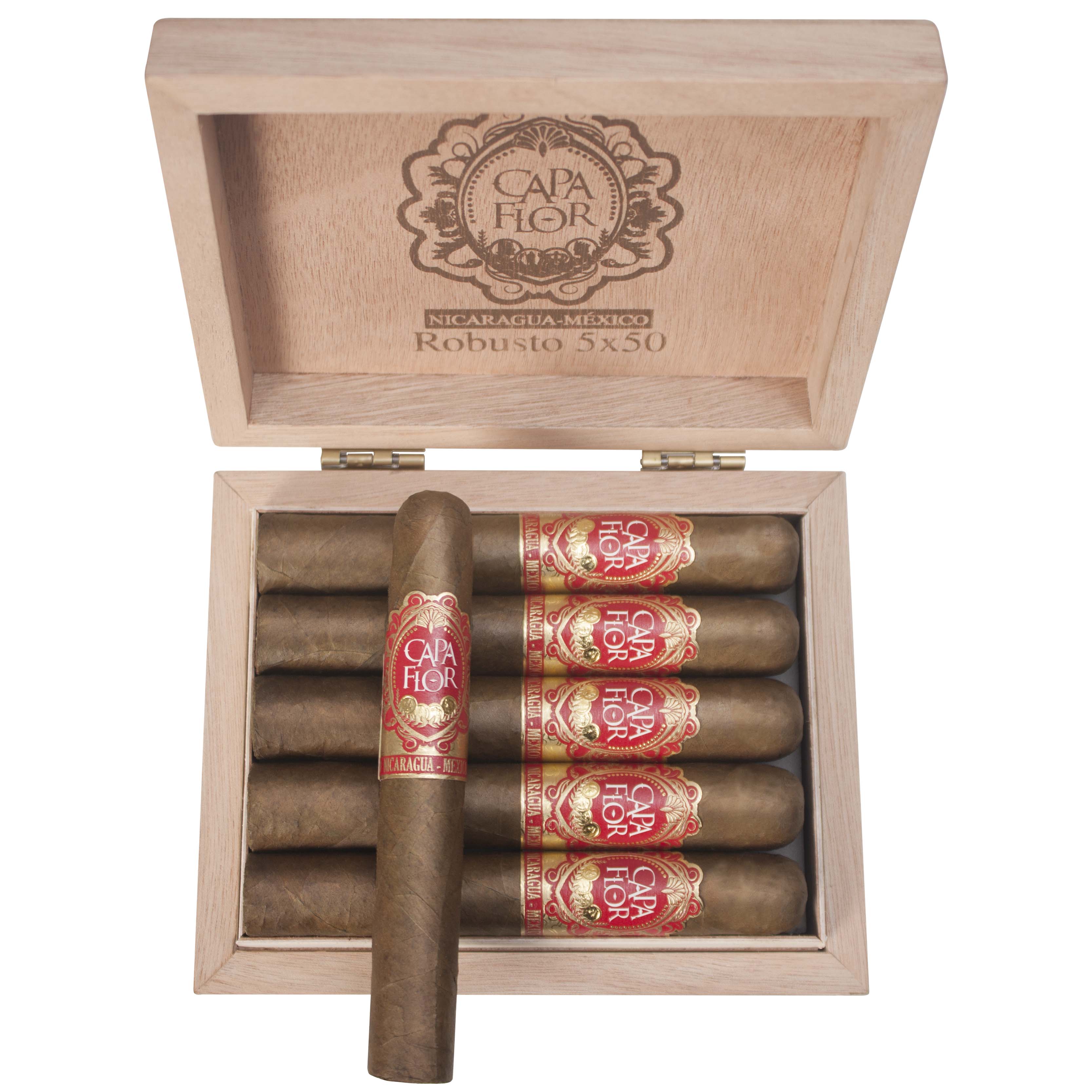 20er Kiste Capa Flor Habano Robusto Zigarren, Box geöffnet