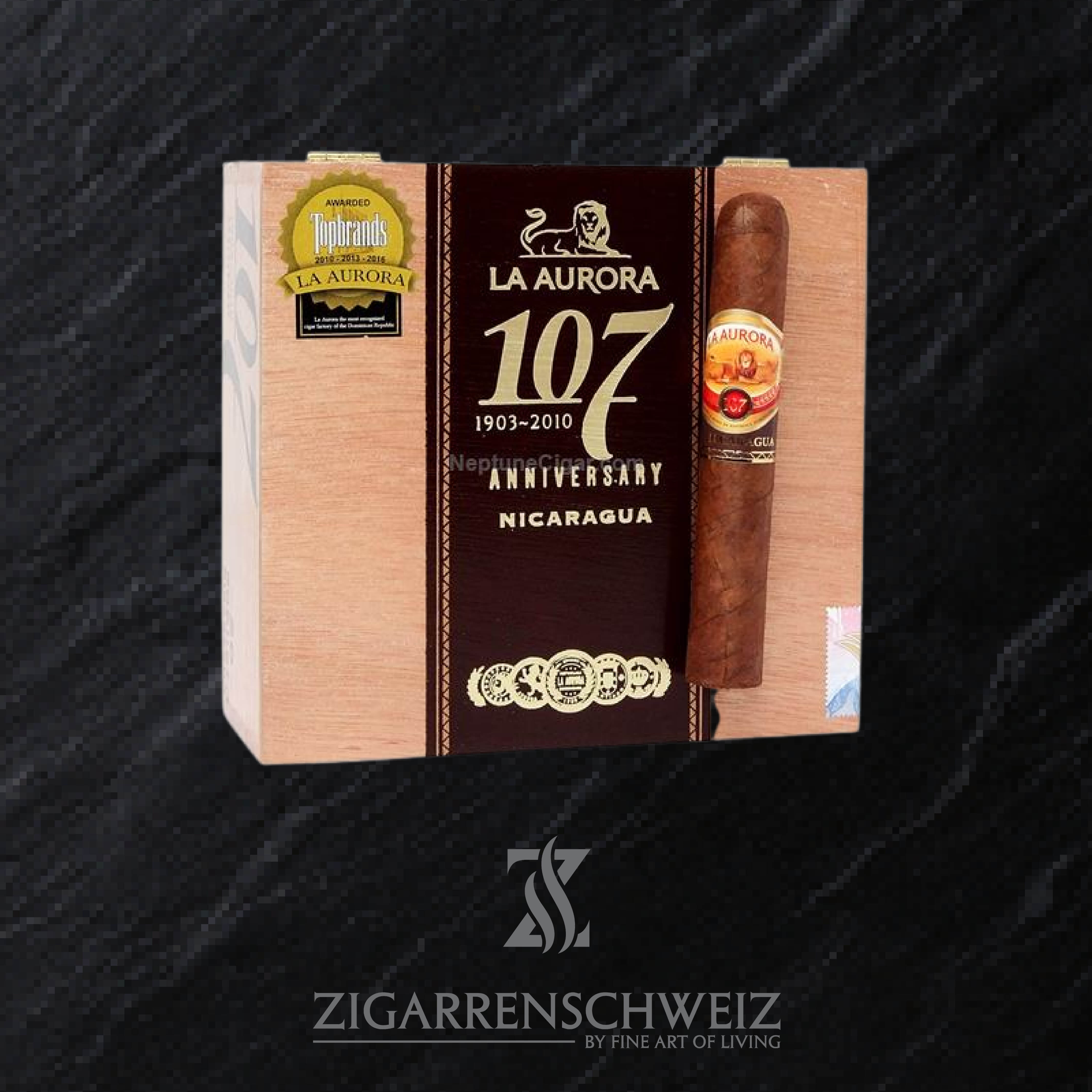 La Aurora 107 Nicaragua Robusto Zigarren Kiste geschlossen