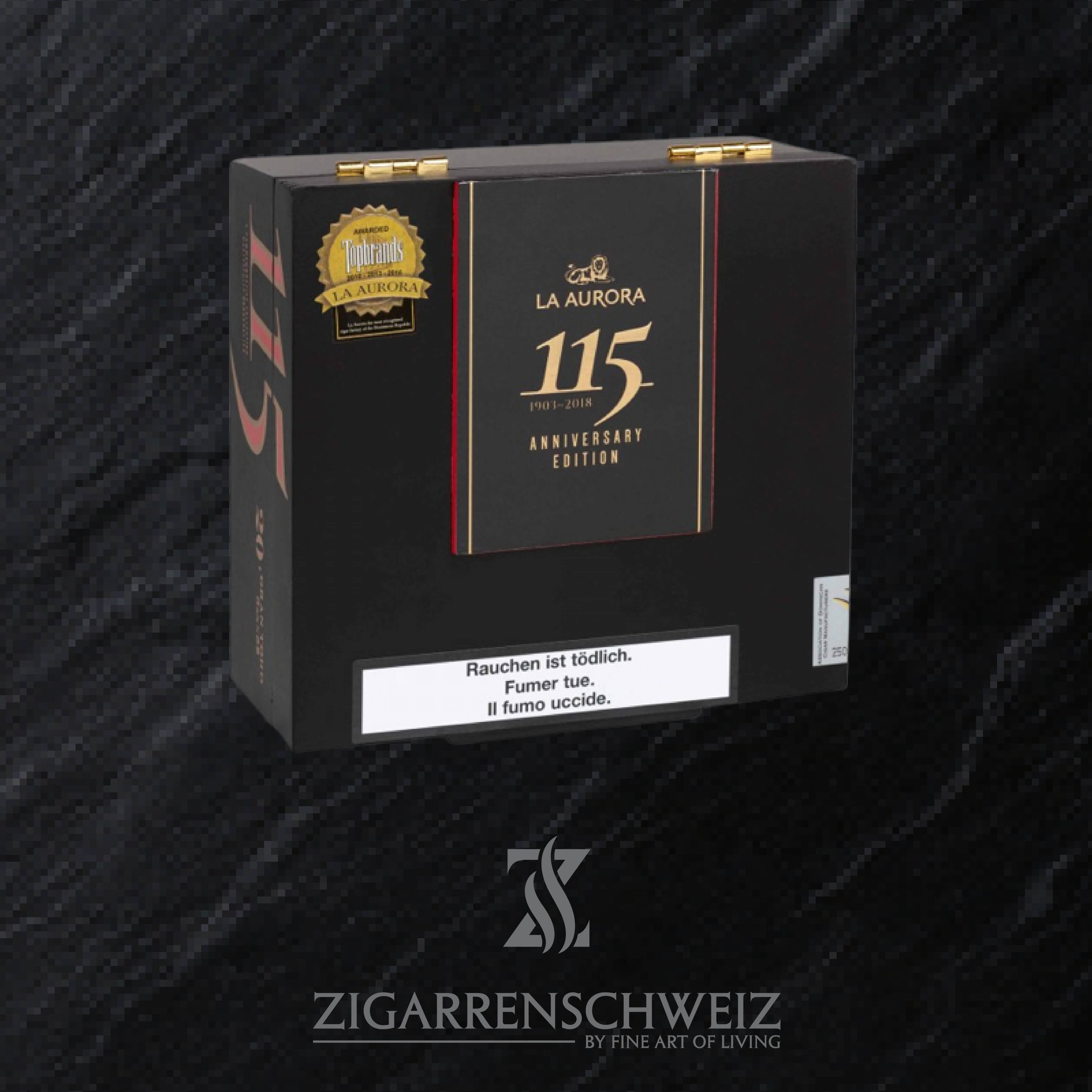 La Aurora 115 Anniversary Gran Toro Zigarren Kiste geschlossen
