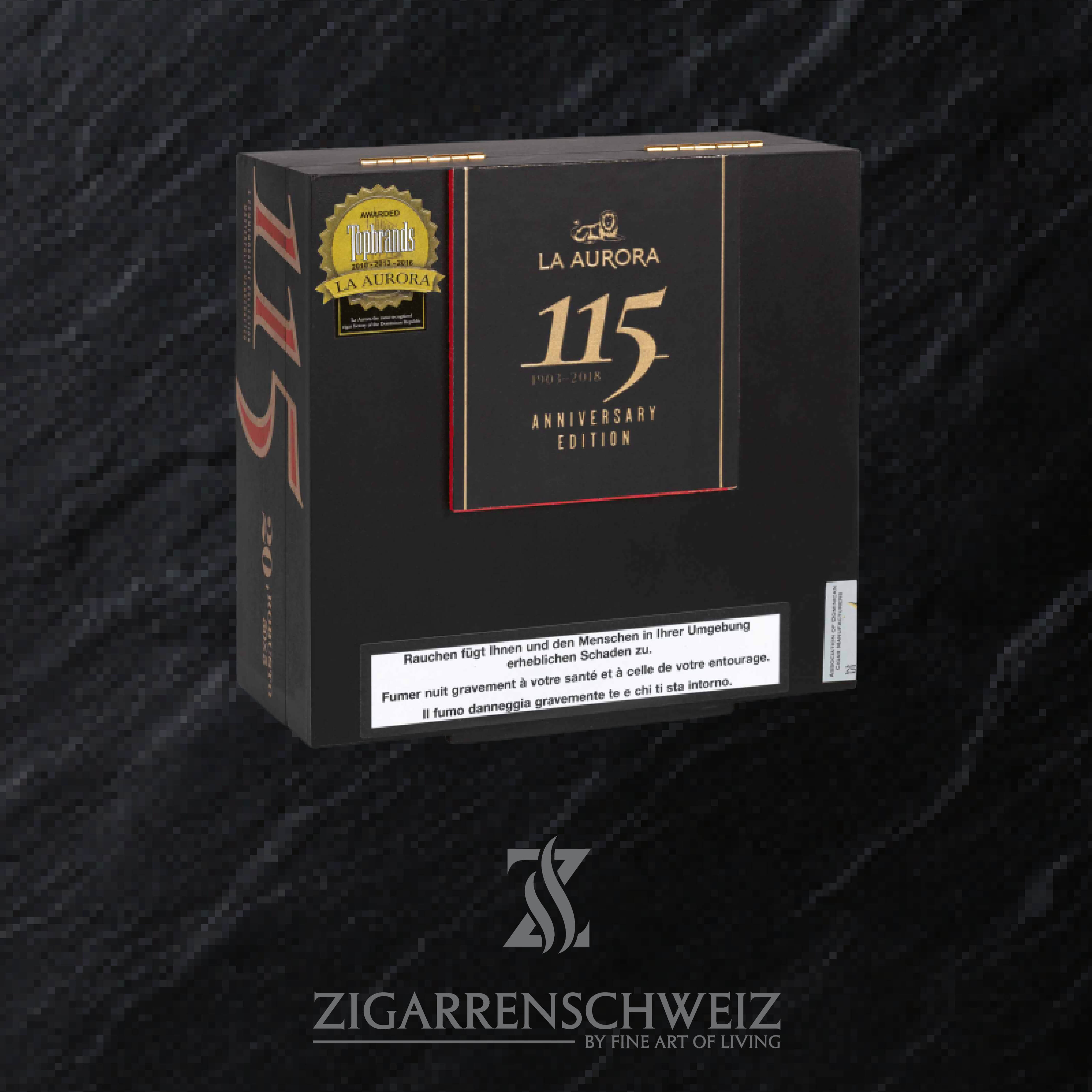 a Aurora 115 Anniversary Robusto Zigarren Kiste geschlossen