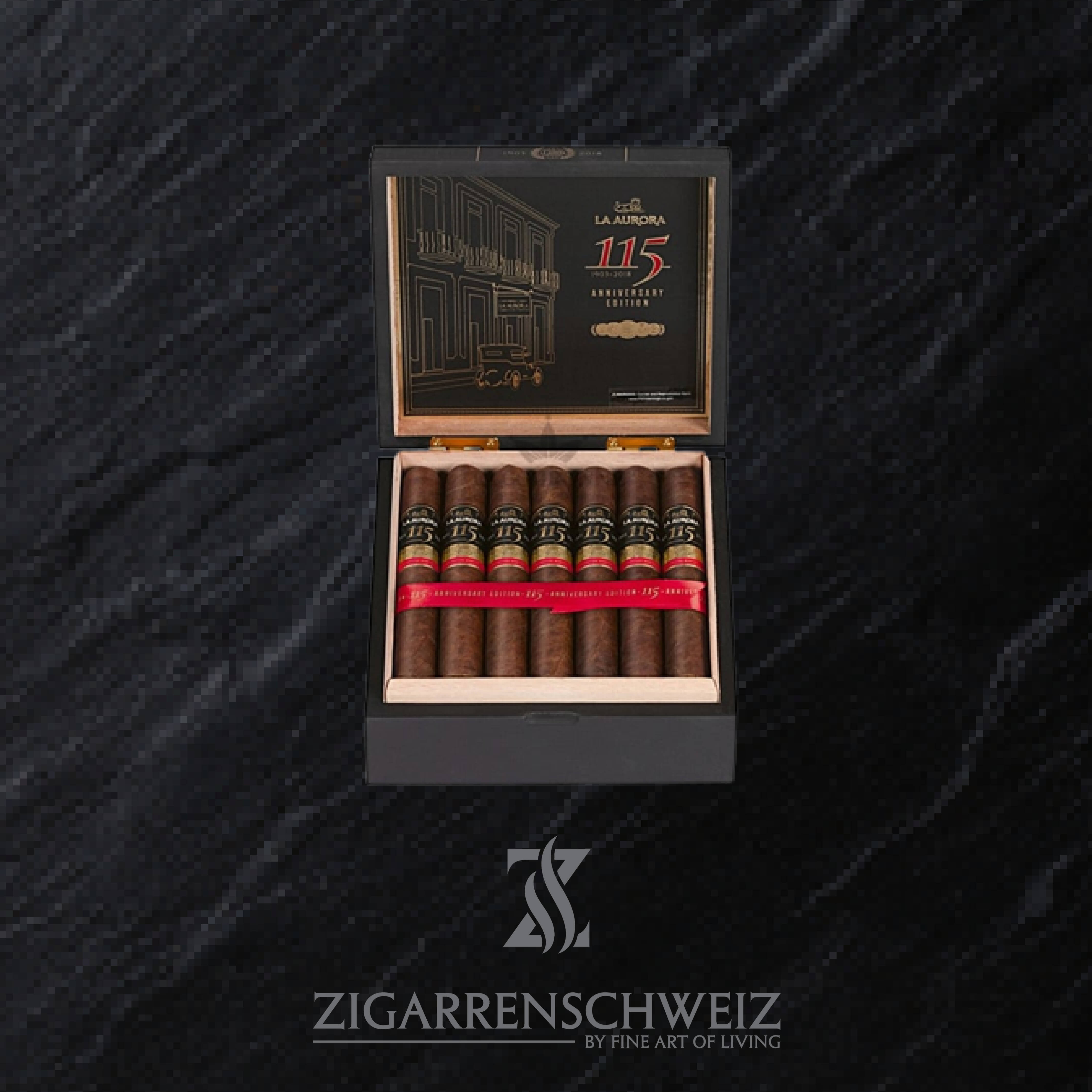 La Aurora 115 Anniversary Toro Zigarren Kiste geöffnet