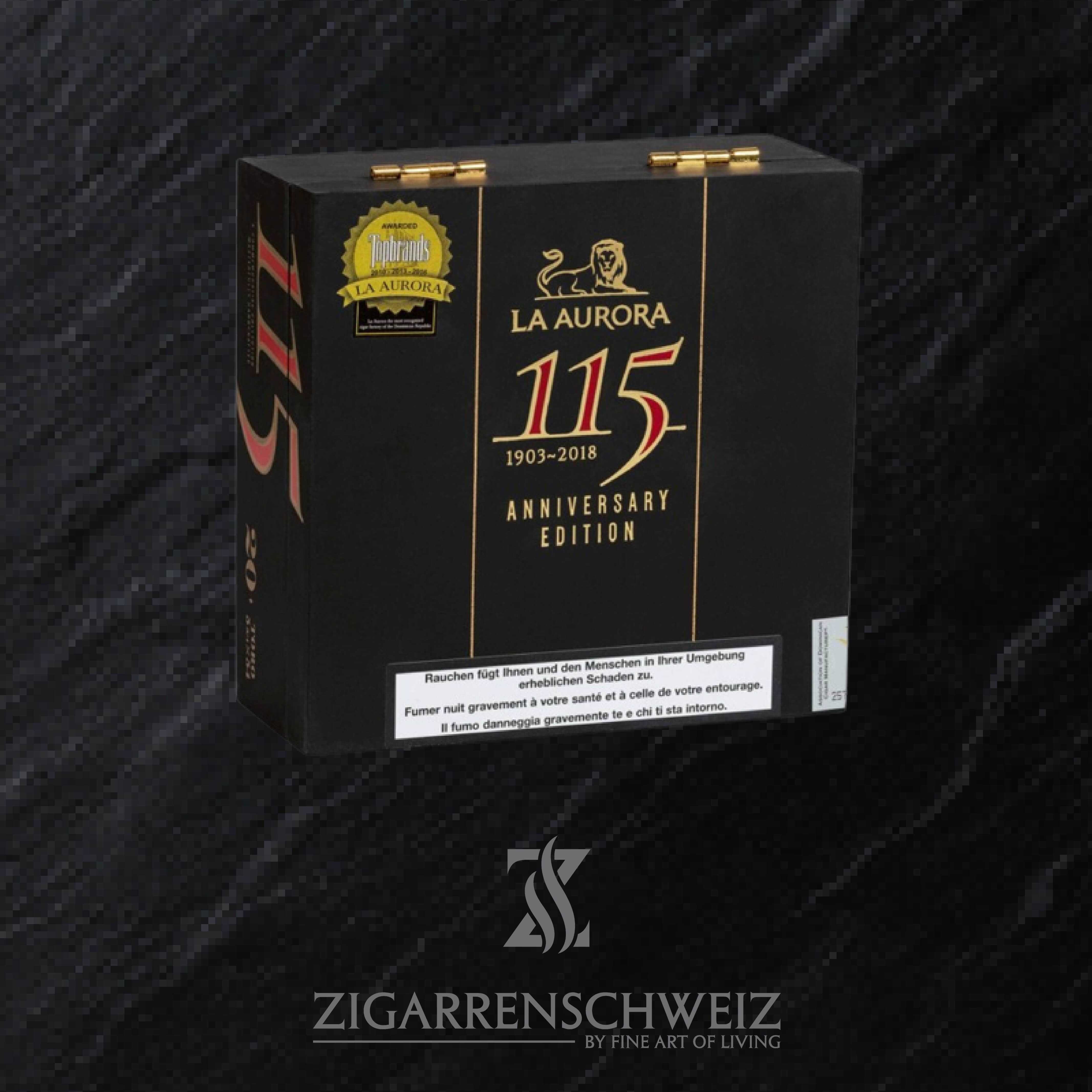 La Aurora 115 Anniversary Toro Zigarren Kiste geschlossen