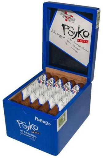 Psyko Seven Nicaragua Robusto 20erZigarrenbox geöffnet