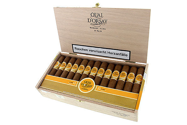 Quai D'Orsay No. 54 Zigarre im Edmundo Grueso Format Zigarrenbox à 25 Zigarren geöffnet