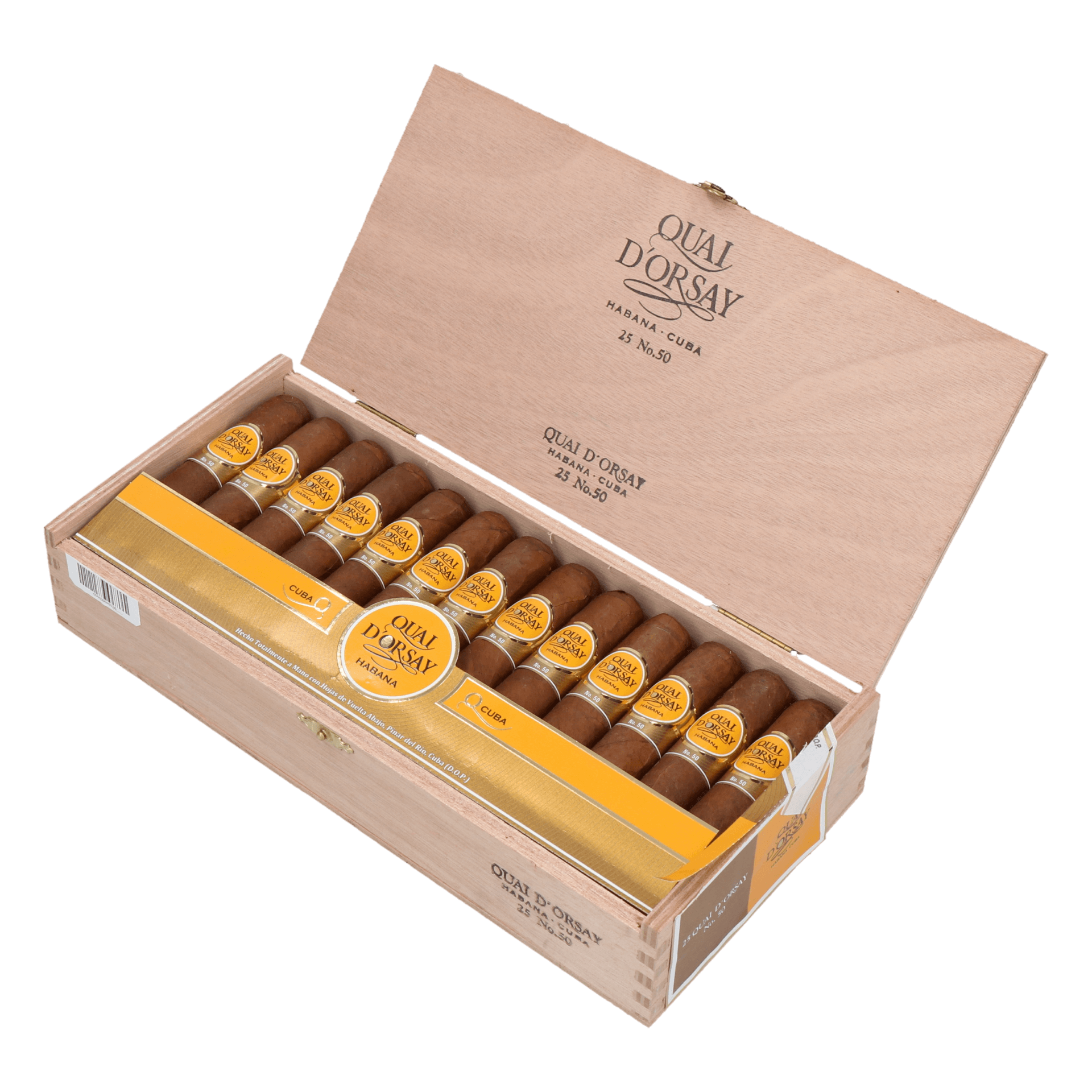 Quai D'Orsay No. 50 Zigarre im Robusto Format 25er Zigarrenbox geöffnet